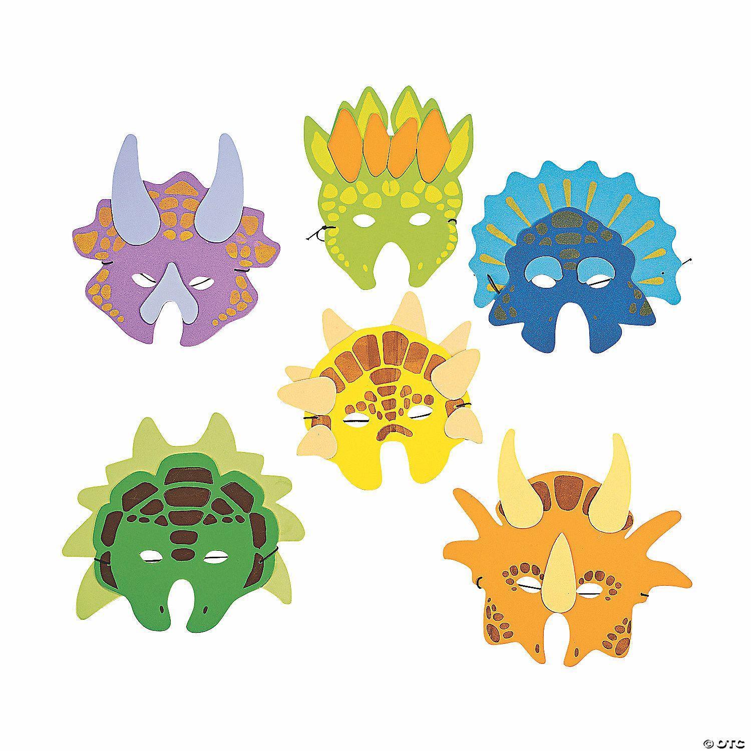 Dramatic Play | Dinosaur Masks- 12 Pc.