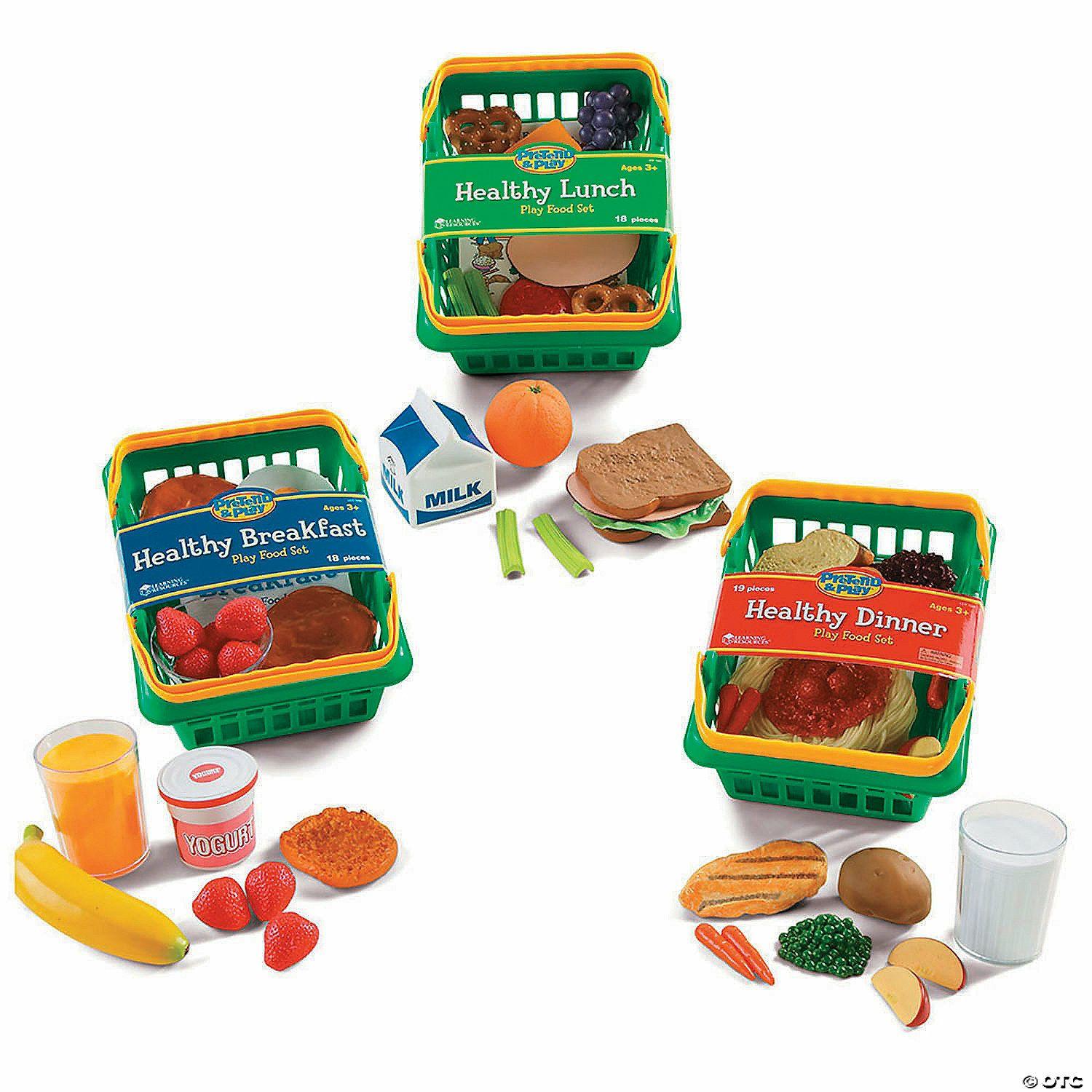 Dramatic Play | Learning Resources Play Set Healthy Foods Set Of 55 Bundle