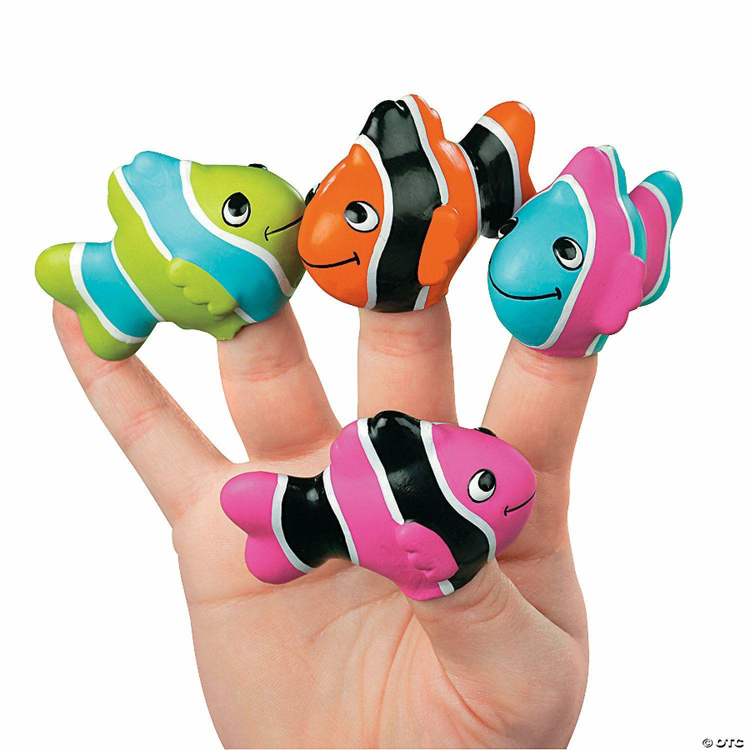 Dramatic Play | Mini Clown Fish Finger Puppets – 12 Pc.