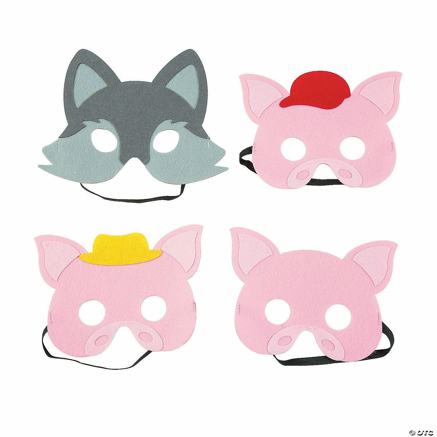 Dramatic Play | Three Little Pigs & Big Bad Wolf Masks – 4 Pc.