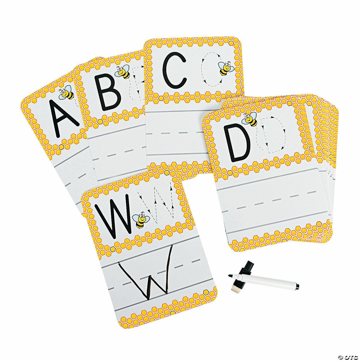 Dry Erase | 5″ x 7″ Busy Bee Dry Erase Coated Paper Alphabet Cards – 27 Pc.