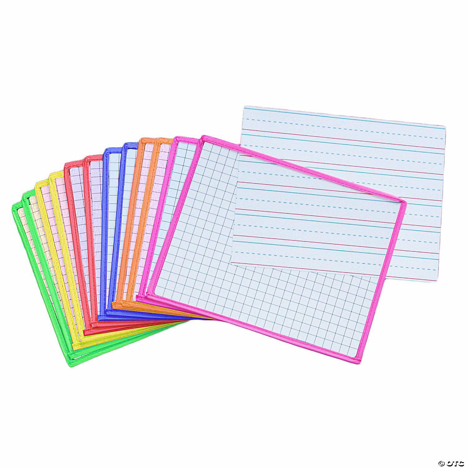 Dry Erase | KleenSlate Clear Dry Erase Sleeves, Assorted Colors, 12 Per Pack