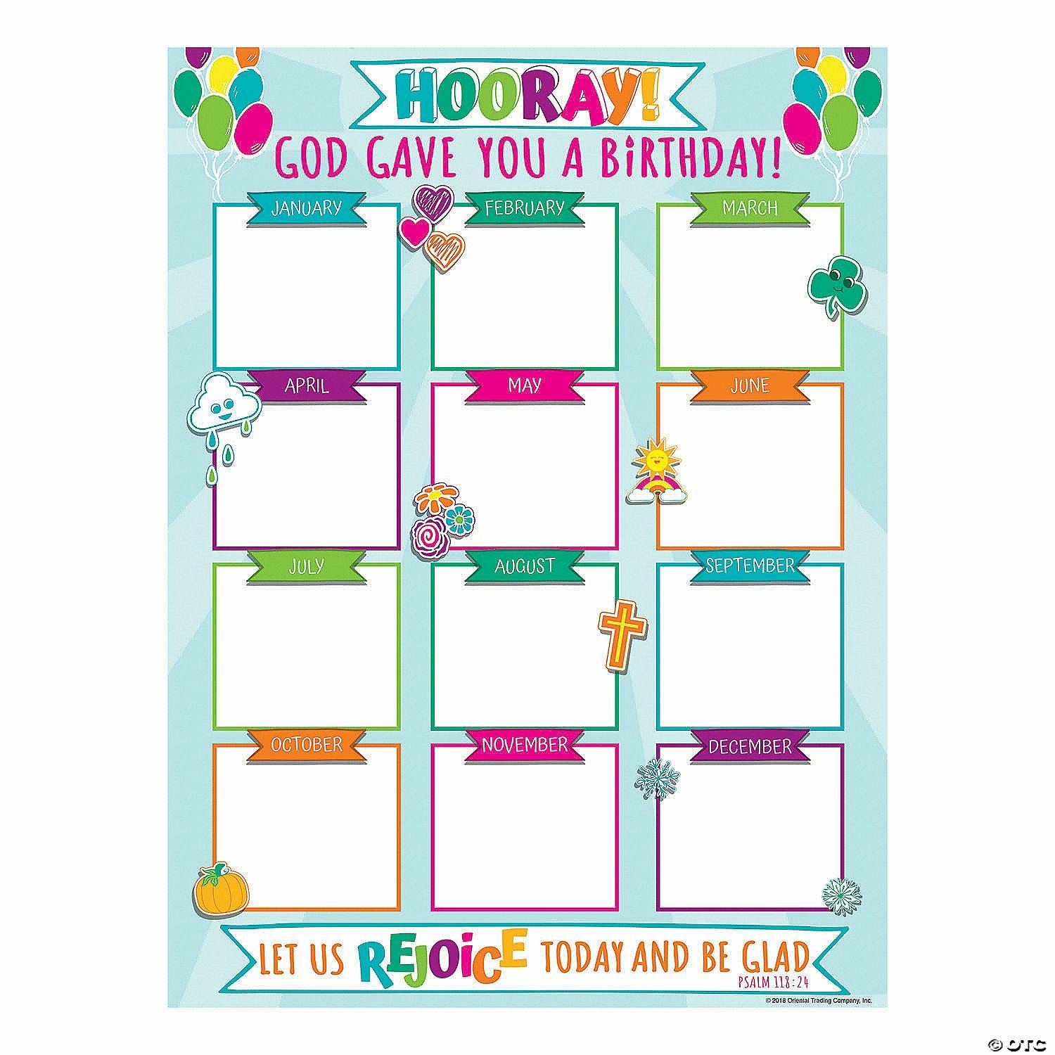 Dry Erase | Sunday School Birthday Dry Erase Poster