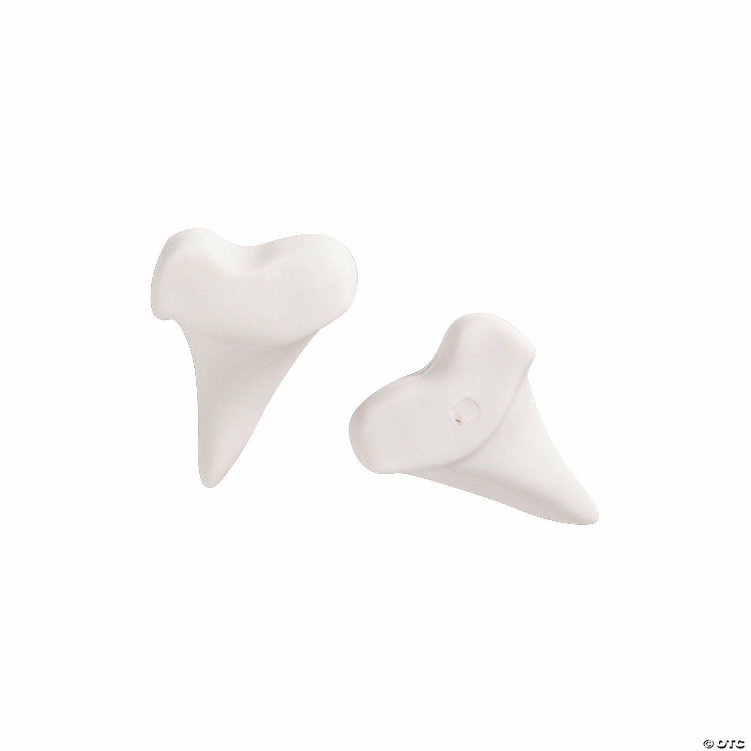 Erasers | 1 1/2″ White Shark Tooth-Shaped Rubber Erasers – 24 Pc.