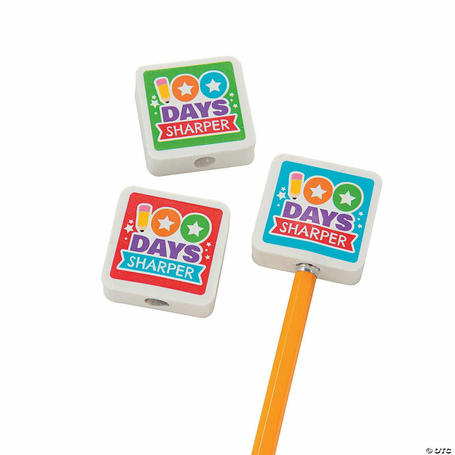 Erasers | 100th Day of School Eraser Pencil Toppers – 24 Pc.