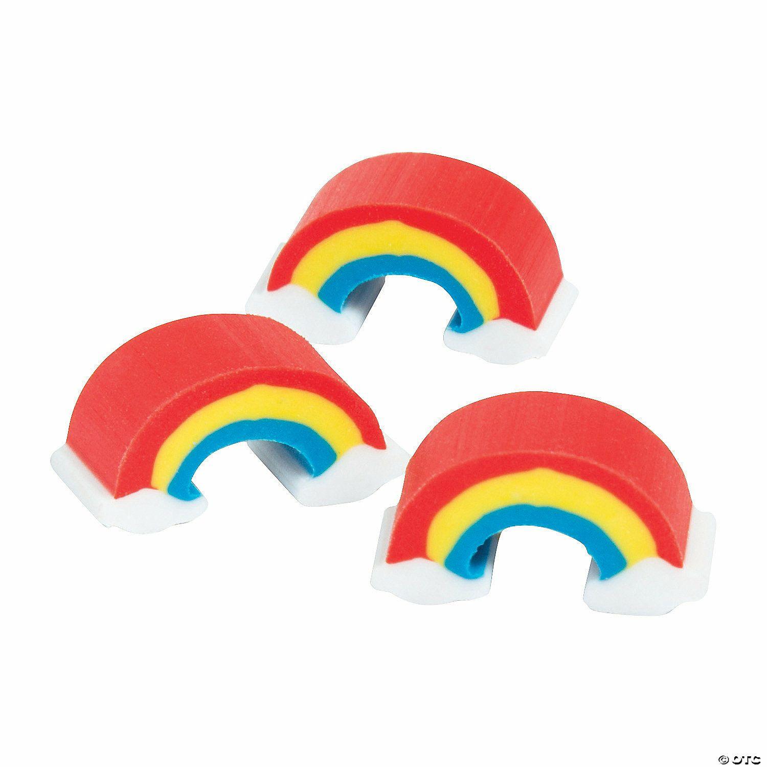 Erasers | 1/2″ x 1 4″ Bulk 300 Pc. Mini Rainbow Rubber Erasers