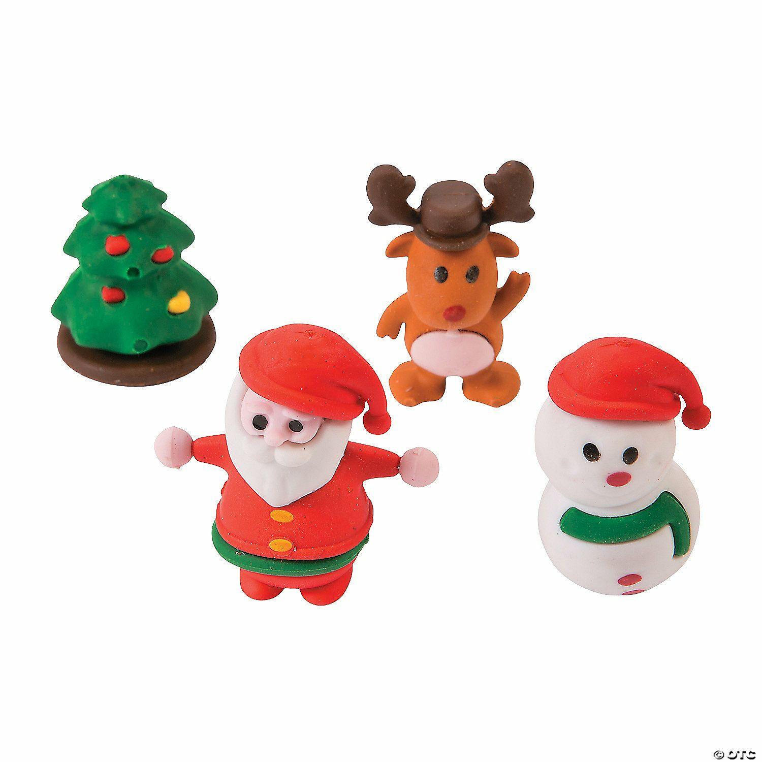 Erasers | 3D Christmas Character Erasers – 24 Pc.