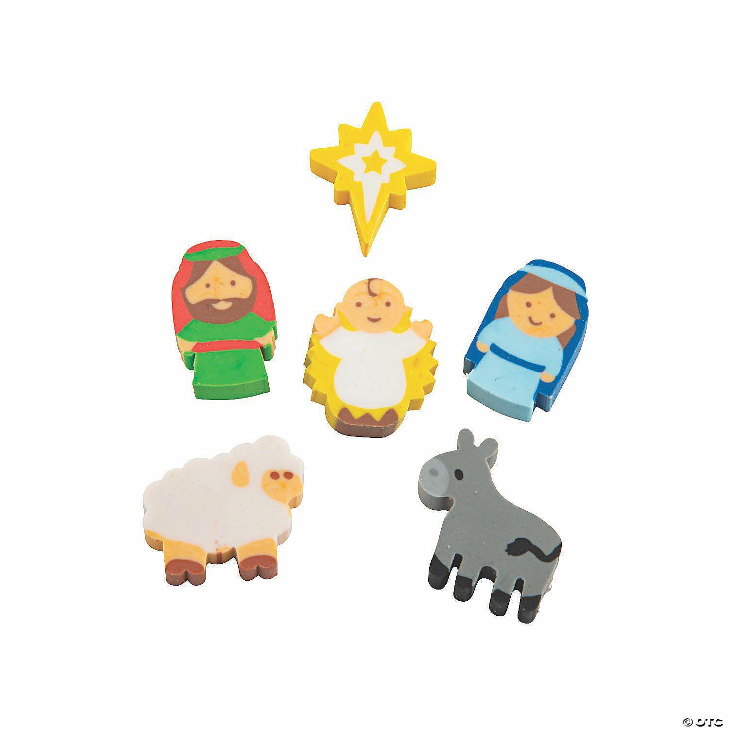 Erasers | Bulk 144 Pc. Mini Nativity Eraser Assortment