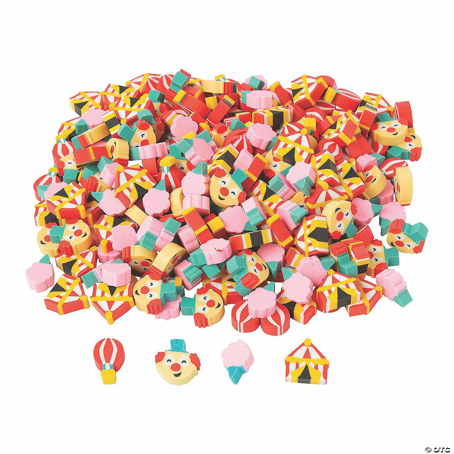 Erasers | Bulk 300 Pc. Mini Carnival Erasers