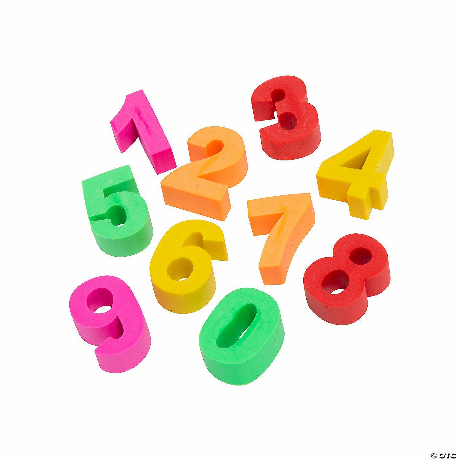 Erasers | Number Erasers – 12 Sets