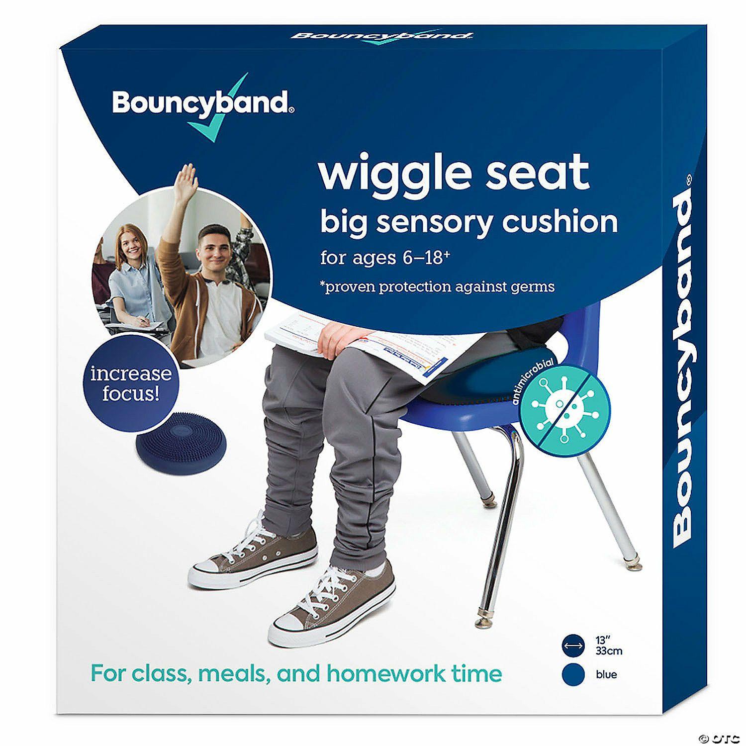 Flexible Seating | Bouncyband Antimicrobial Big Wiggle Seat Sensory Cushion, Blue