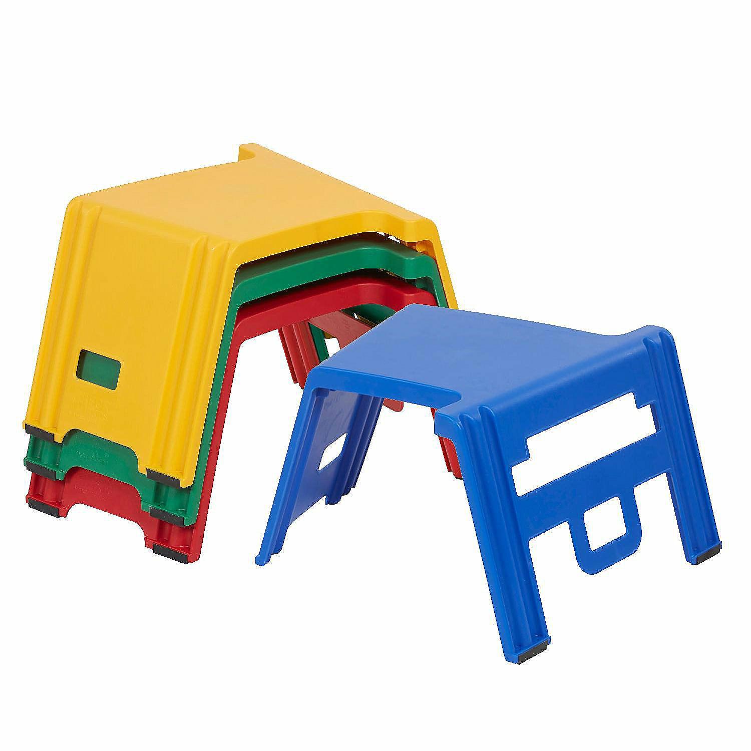 Flexible Seating | ECR4Kids Linking Stool Set, Flexible Seating, Assorted, 4-Piece