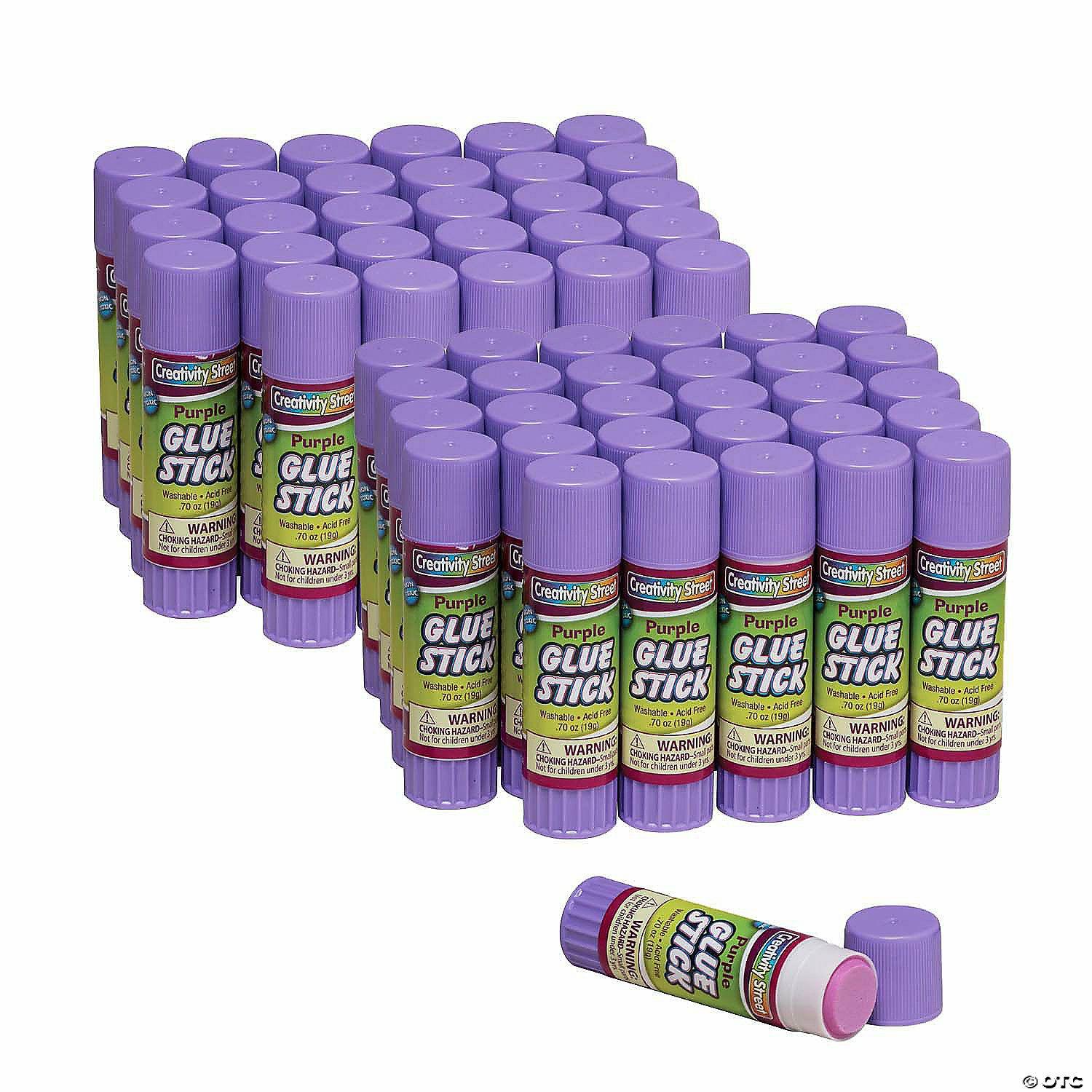 Glue & Adhesives | Creativity Street Glue Sticks, Purple, 0.70 oz., 30 Per Pack, 2 Packs