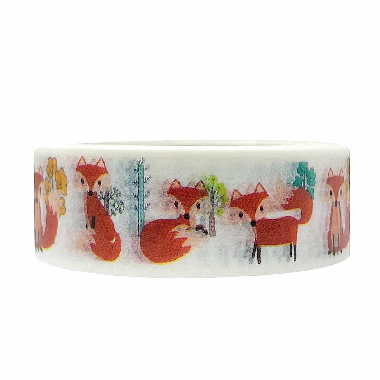 Glue & Adhesives | Wrapables 15mm x 5M Washi Masking Tape, Fox and Floral