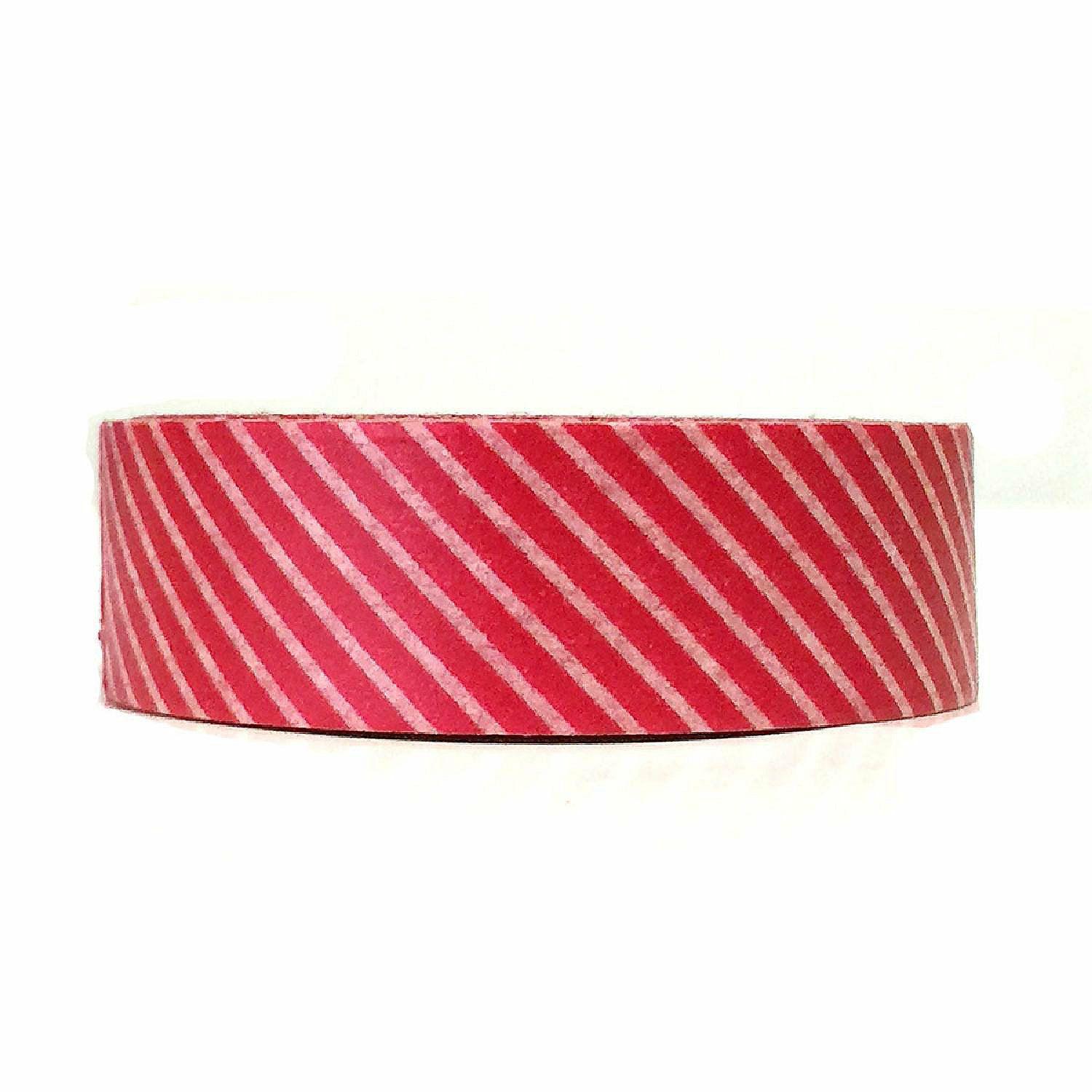 Glue & Adhesives | Wrapables Decorative Washi Masking Tape, Fire Red Diagonal Stripes