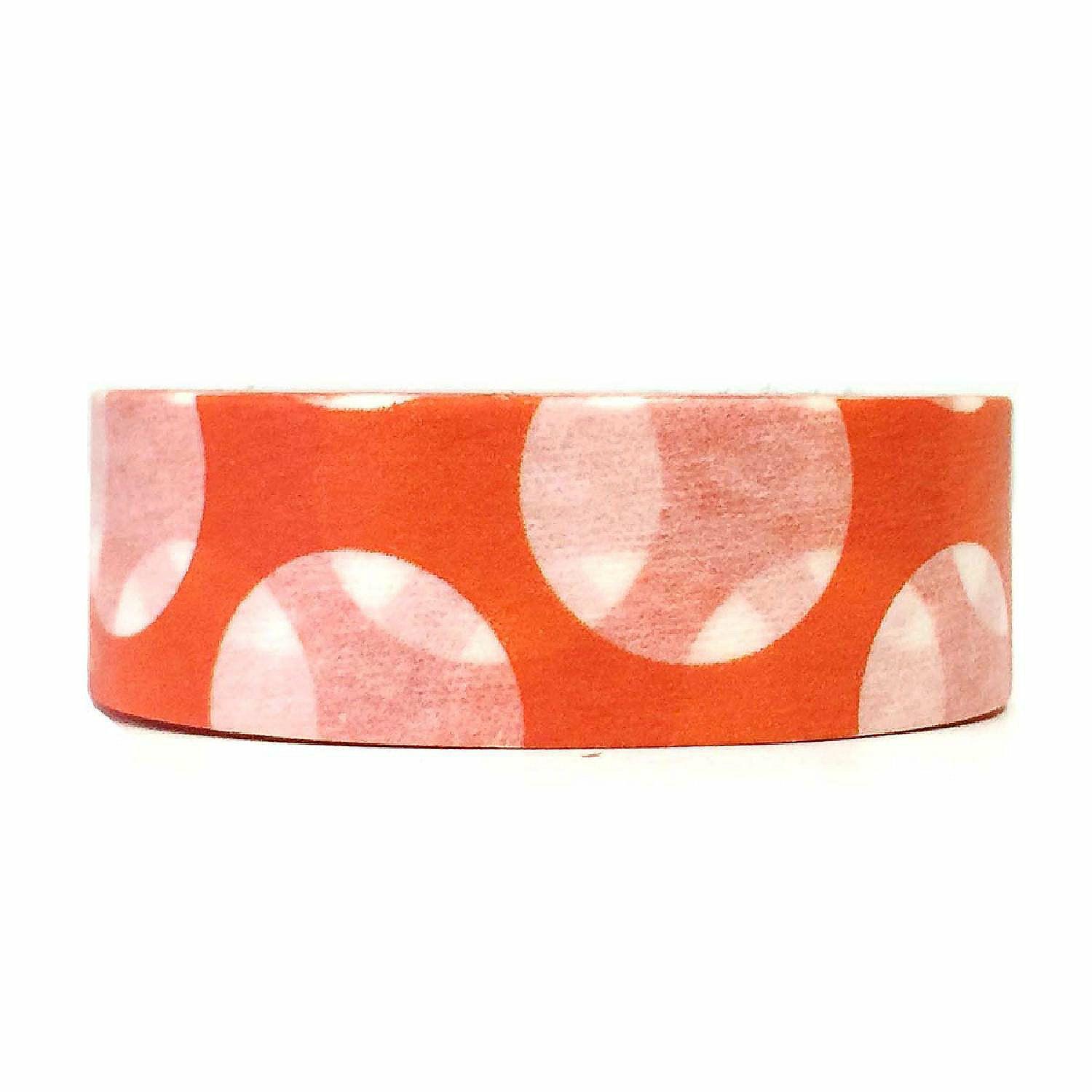 Glue & Adhesives | Wrapables Decorative Washi Masking Tape, Large Tangerine Dots