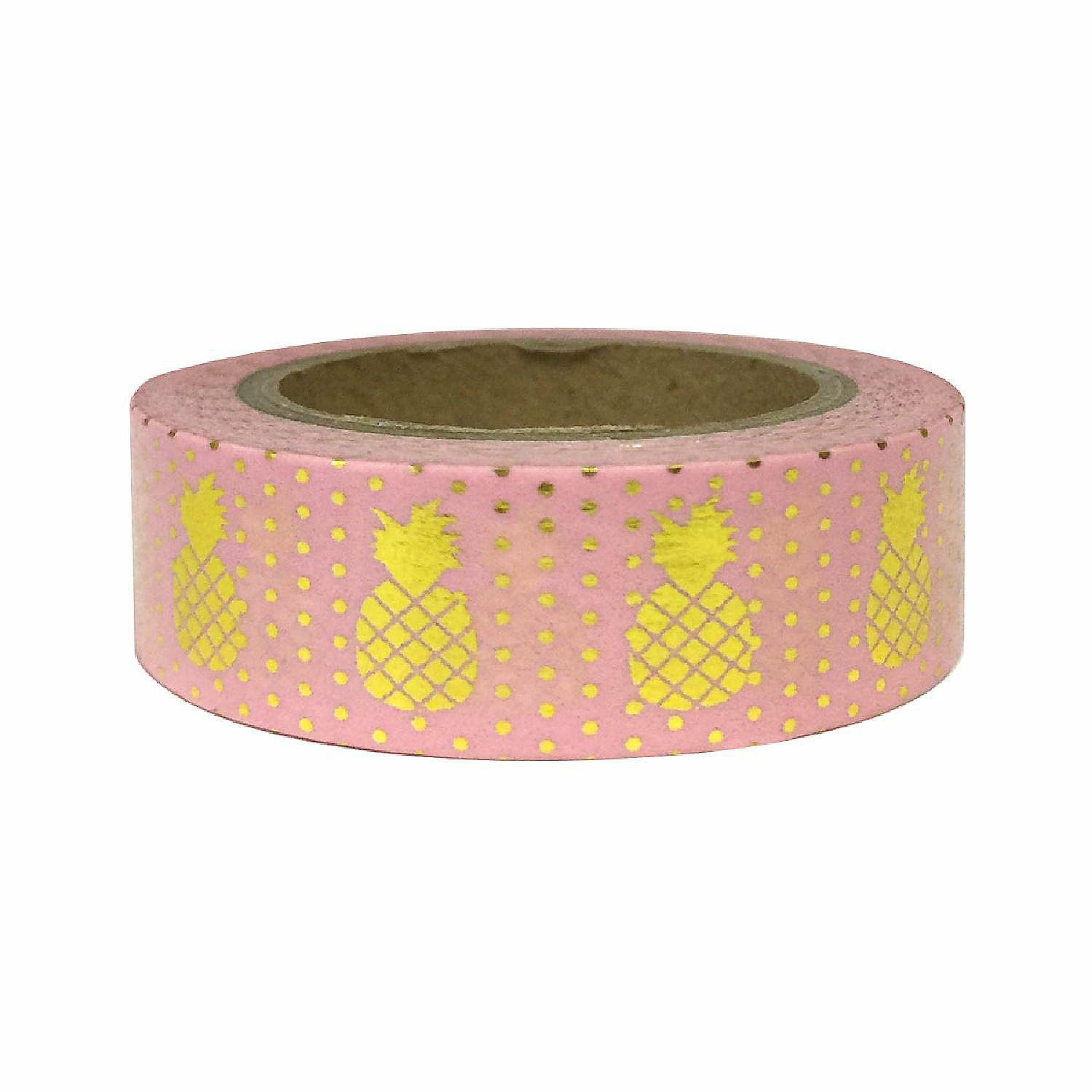 Glue & Adhesives | Wrapables Washi Tapes Decorative Masking Tapes, Pineapples Pink