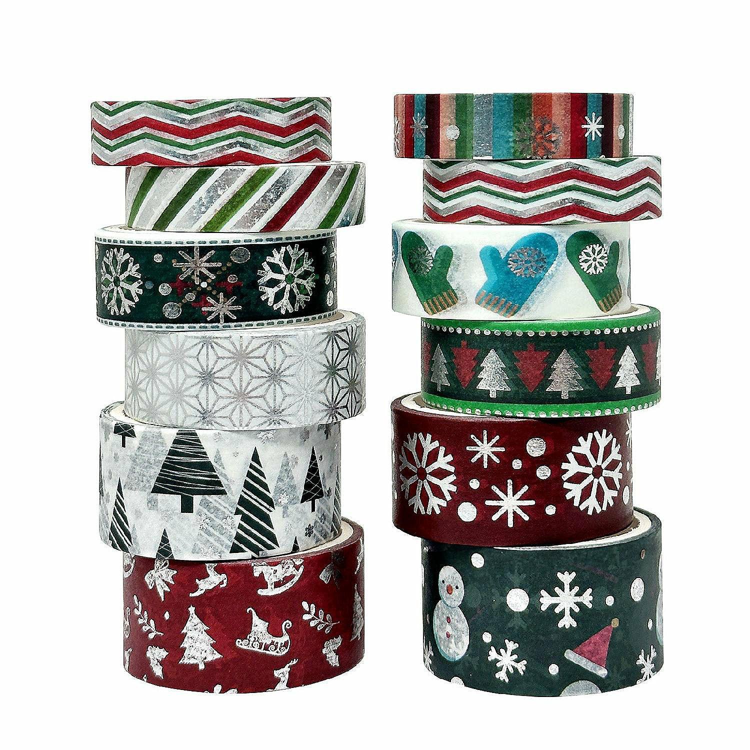 Glue & Adhesives | Wrapables Winter Season Washi Set, 12Pc Festive Cheer