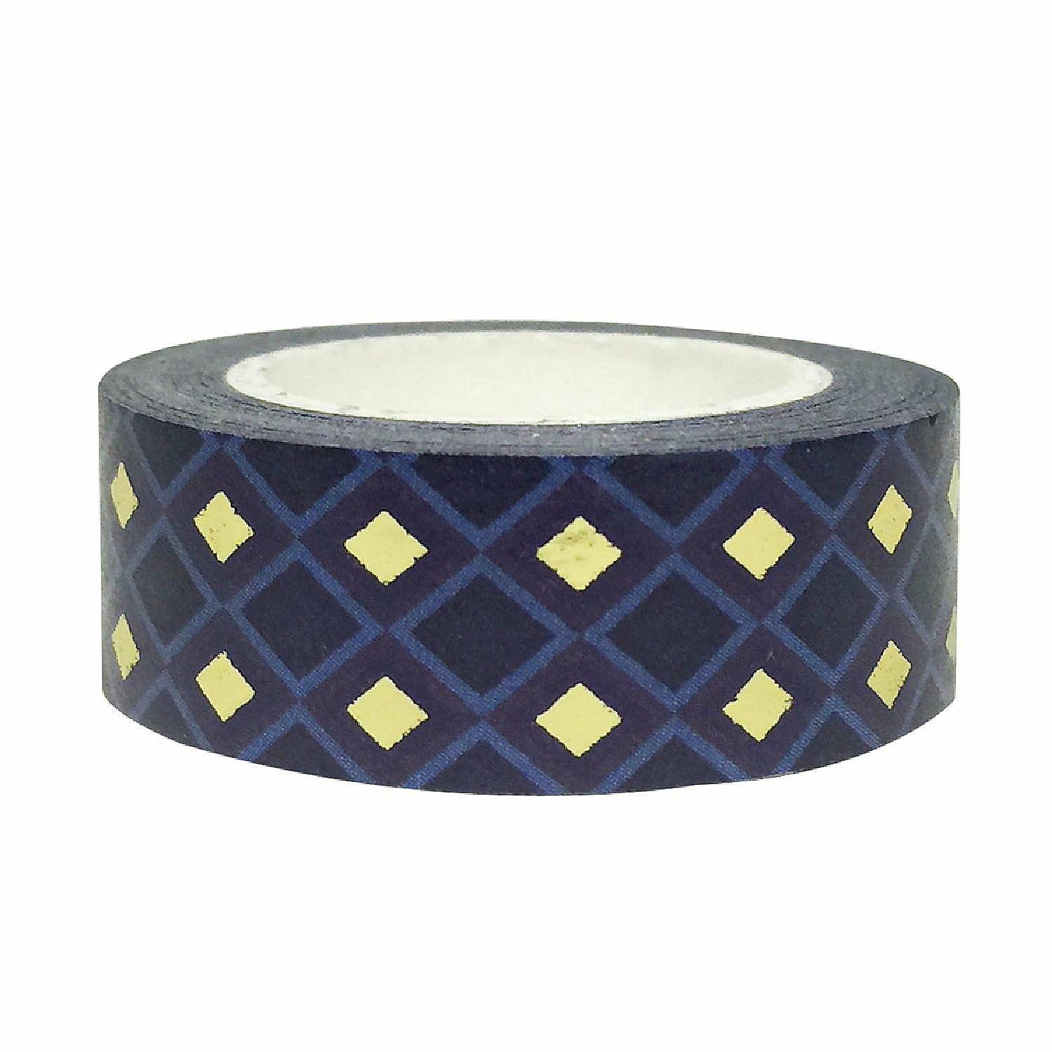 Glue & Adhesives | Wrapables® Colorful Washi Masking Tape, Midnight Passion Diamonds