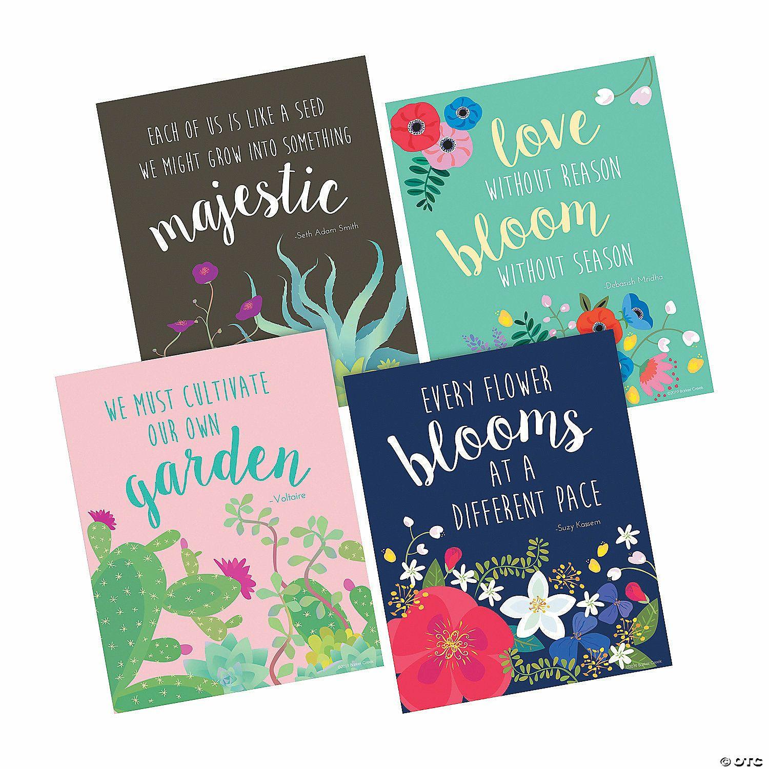 Growth Mindset | Barker Creek® Petals & Prickles Mini Poster Set- 4 Pc.