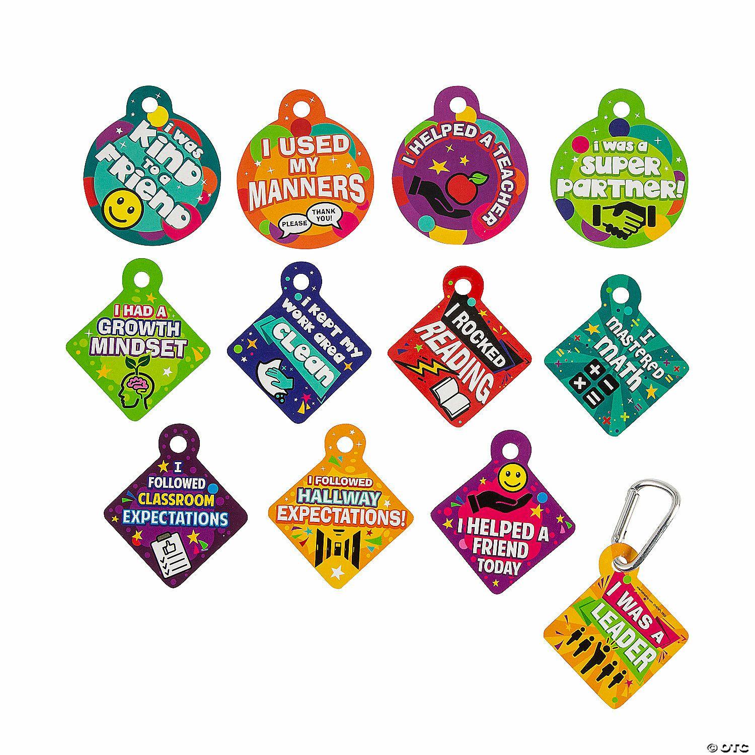 Growth Mindset | Brag Tag Backpack Clip Keychains – 12 Pc.