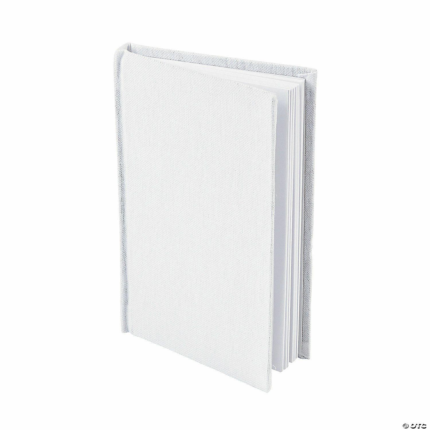 Language Arts | 3 3/4″ x 5 3 4″ DIY Classic White Canvas Journal Books – 12 Pc.