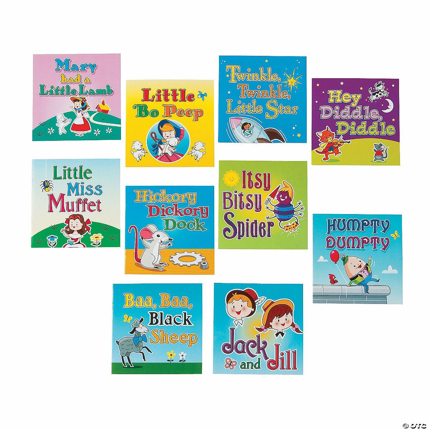 Language Arts | 5″ x 5″ Classic Nursery Rhyme Paper Readers – 10 Pc.