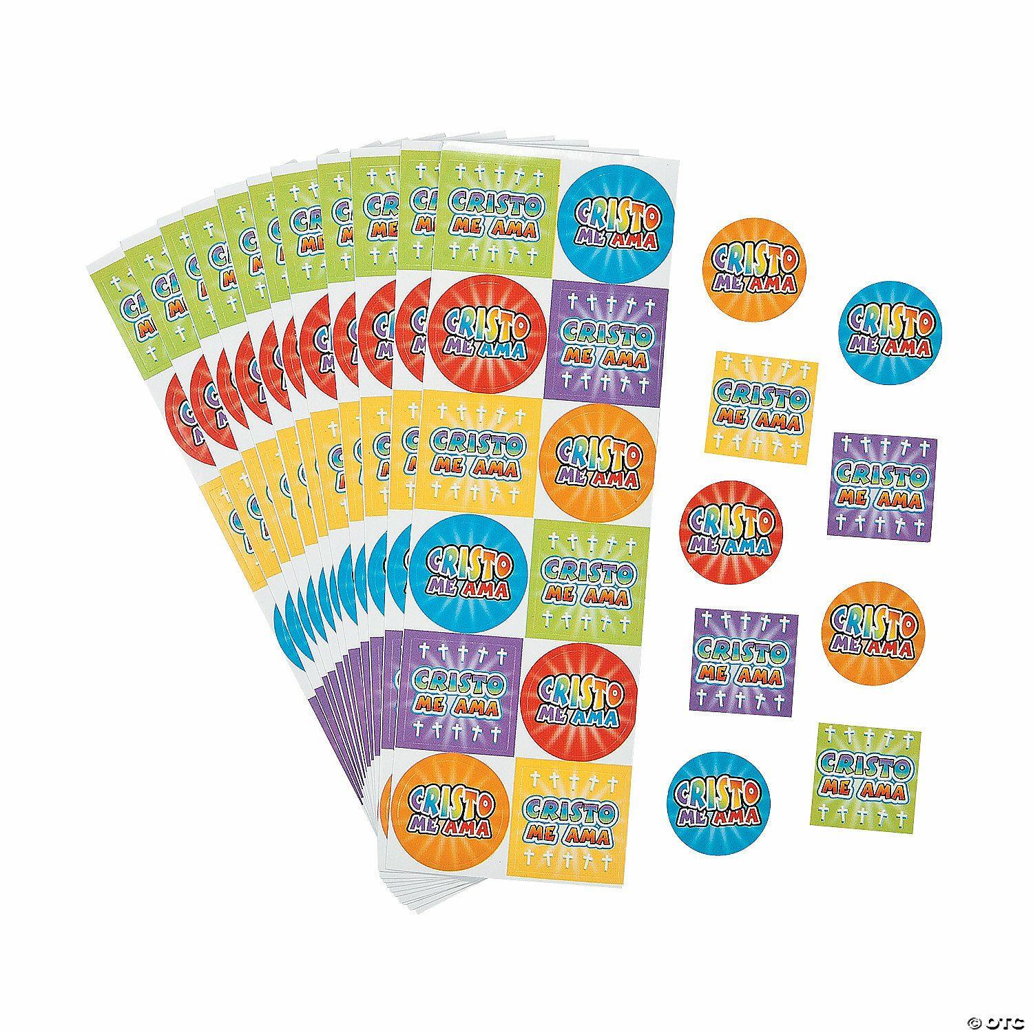 Language Arts | Bulk 24 Pc. Spanish Jesus Loves Me Stickers