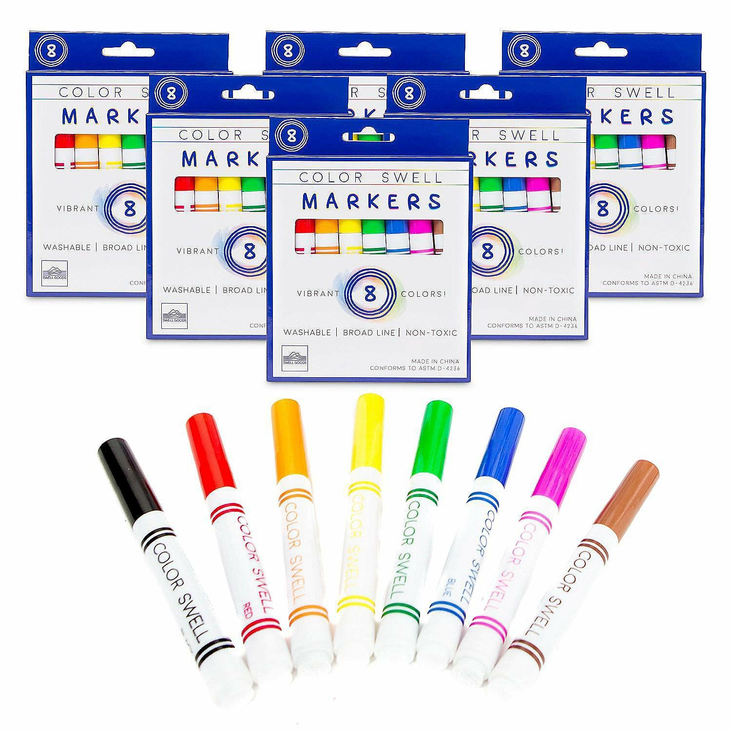 Markers | Color Swell Broad Line Markers, 6 Packs