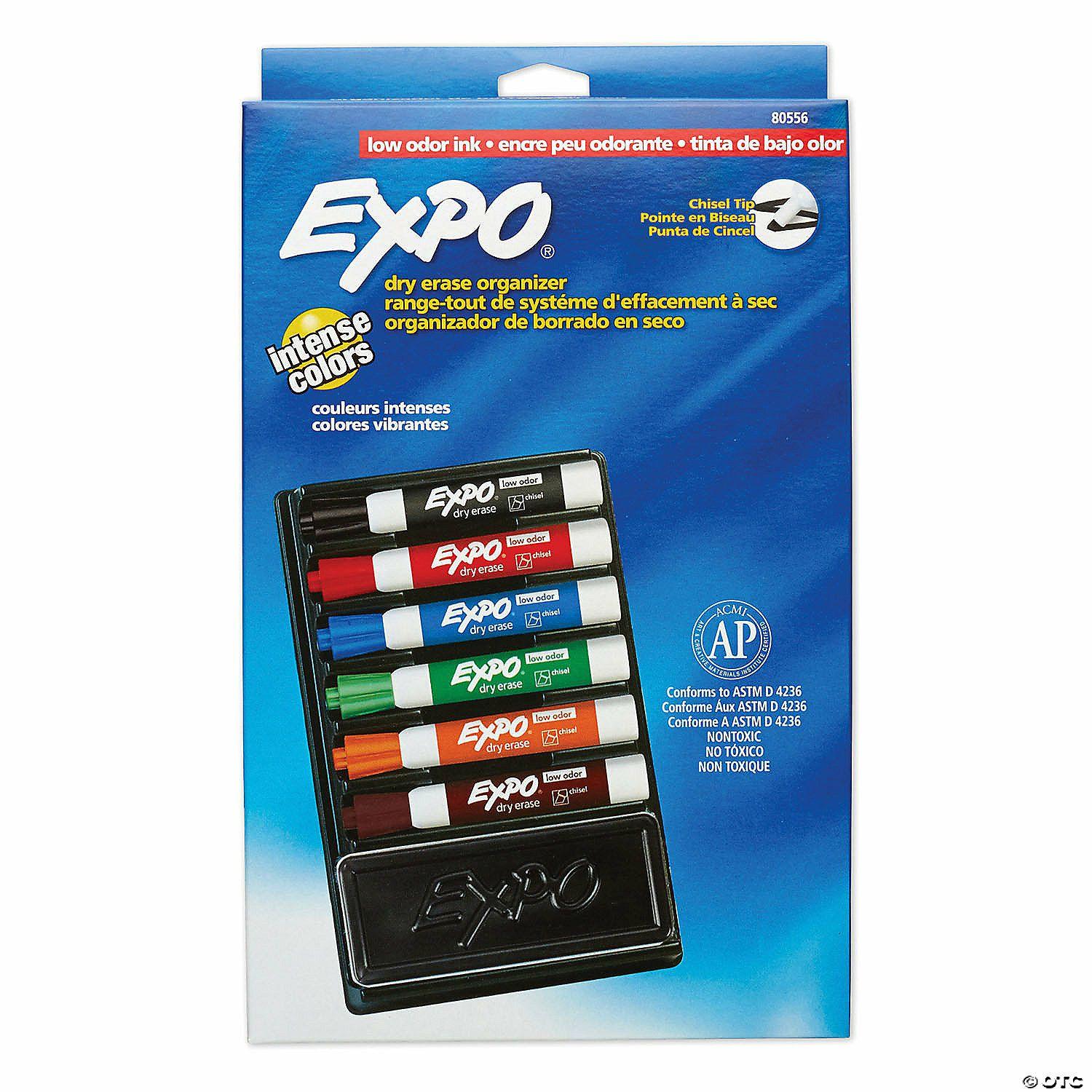 Markers | EXPO Low Odor Dry Erase Markers with 6-Marker Organizer and Eraser