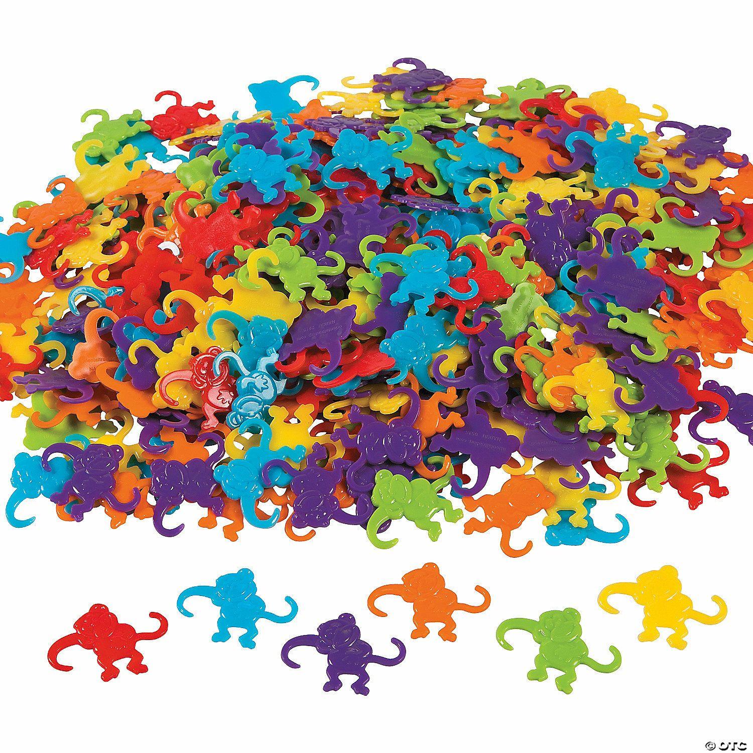 Math | 1″ x 3 4″ Assorted Bright Colors Plastic Counting Monkeys – 400 Pc.