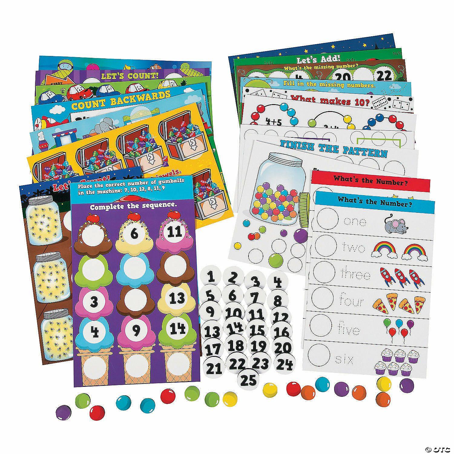 Math | 12 1/4″ x 8 1 2″ Numbers & Counting Assorted Magnetic Activity Mat Set