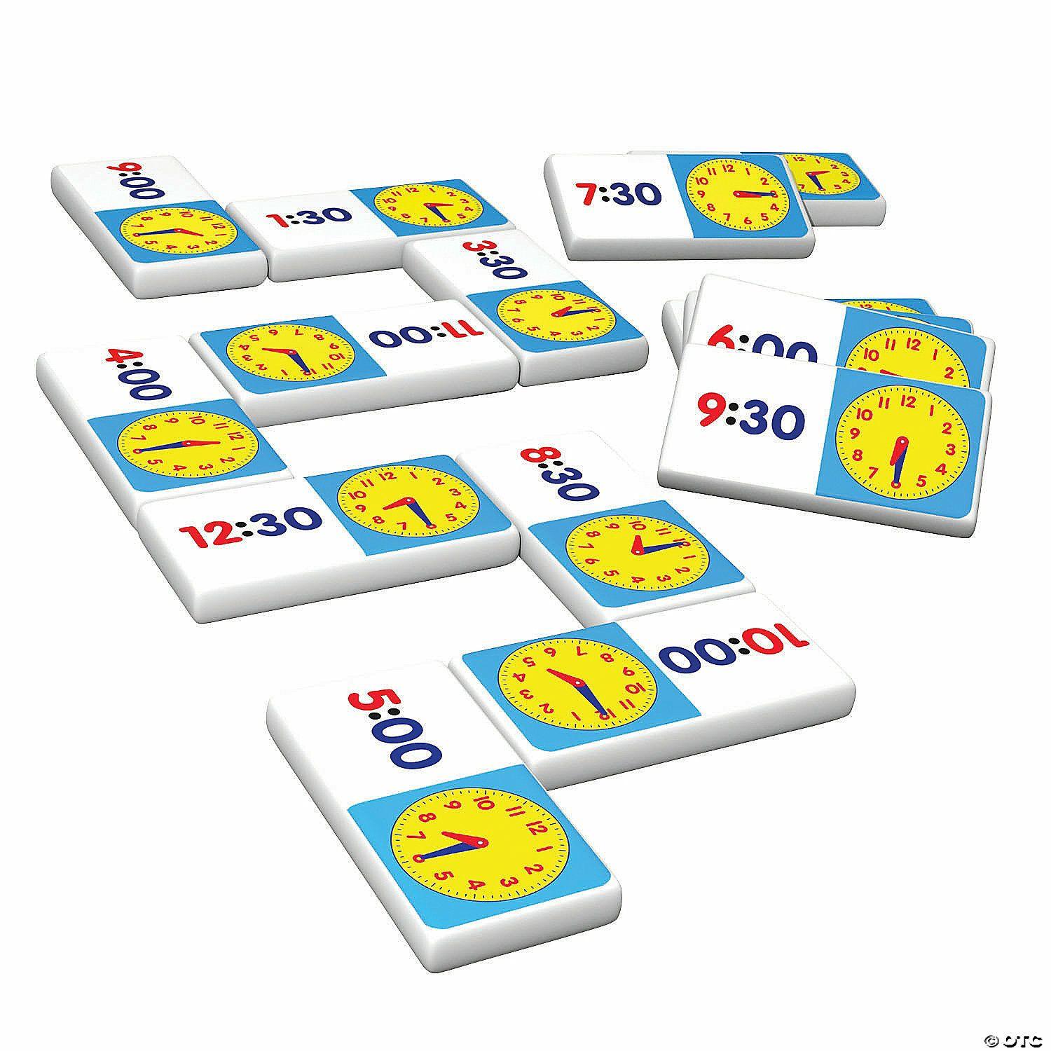 Math | 5″ x 8″ Digital & Analog Time Dominoes Collectors Tin Set – 28 Pc.