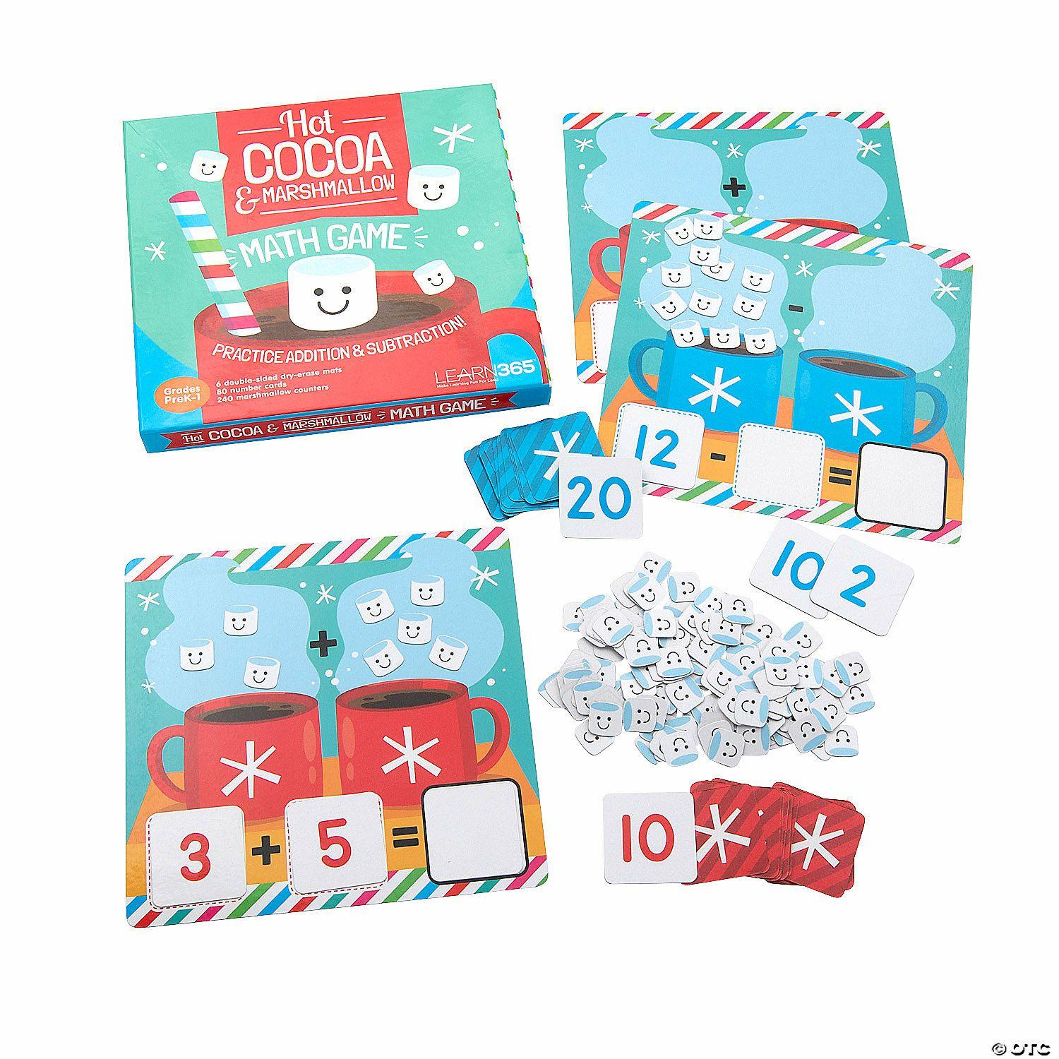 Math | Addition & Subtraction Hot Cocoa & Marshmallow Math Learning Mats