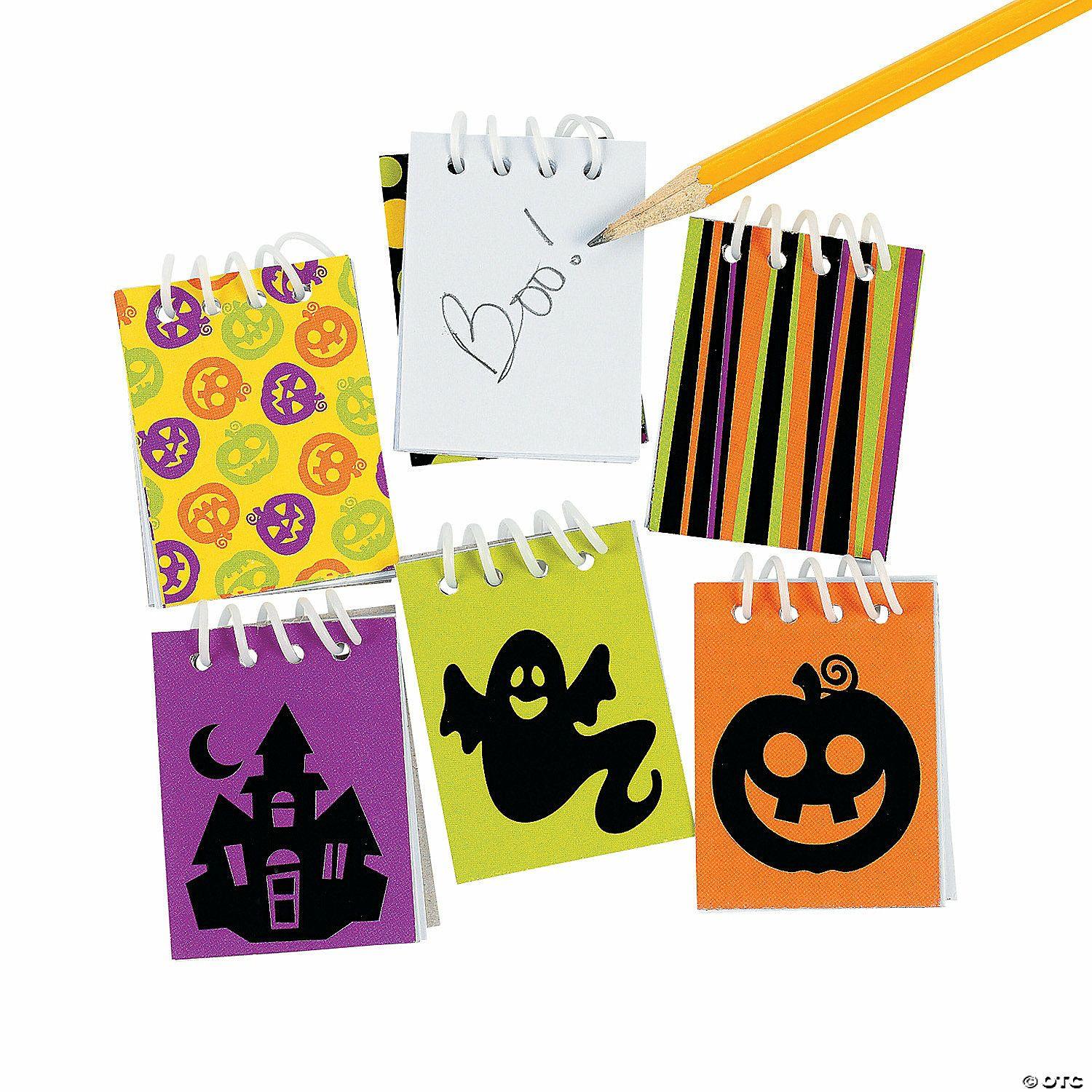 Notepads | 1 1/2″ x 2″ Bulk 48 Pc. Mini Iconic Halloween Blank Paper Spiral Notepads