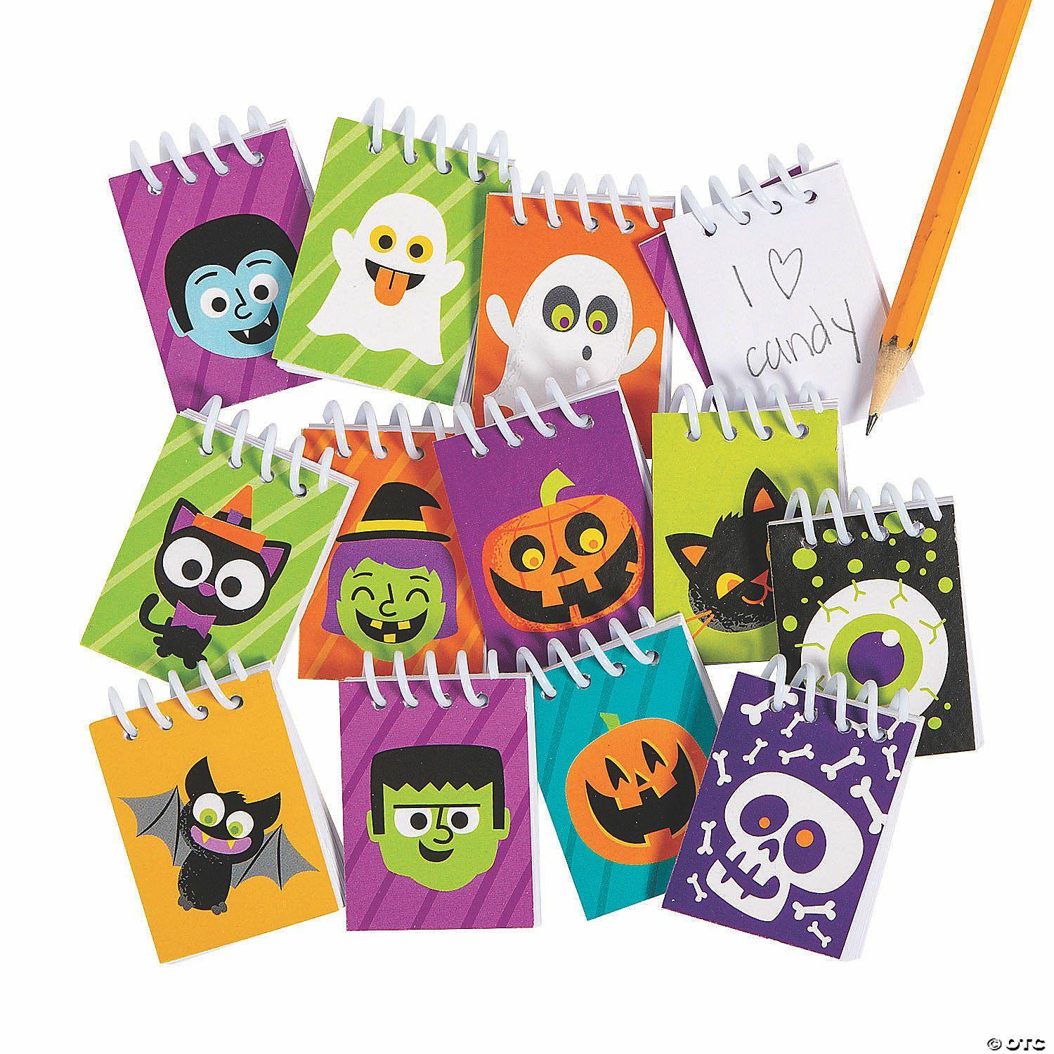 Notepads | 2″ Bulk 144 Pc. Mini Halloween Character Spiral Notepad Assortment