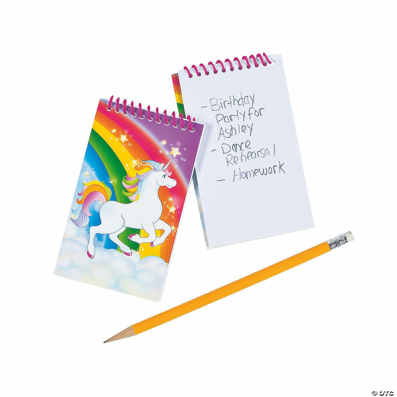 Notepads | 3″ x 5″ 30 pg. Rainbow Unicorn Spiral Paper Notepads – 12 Pc.