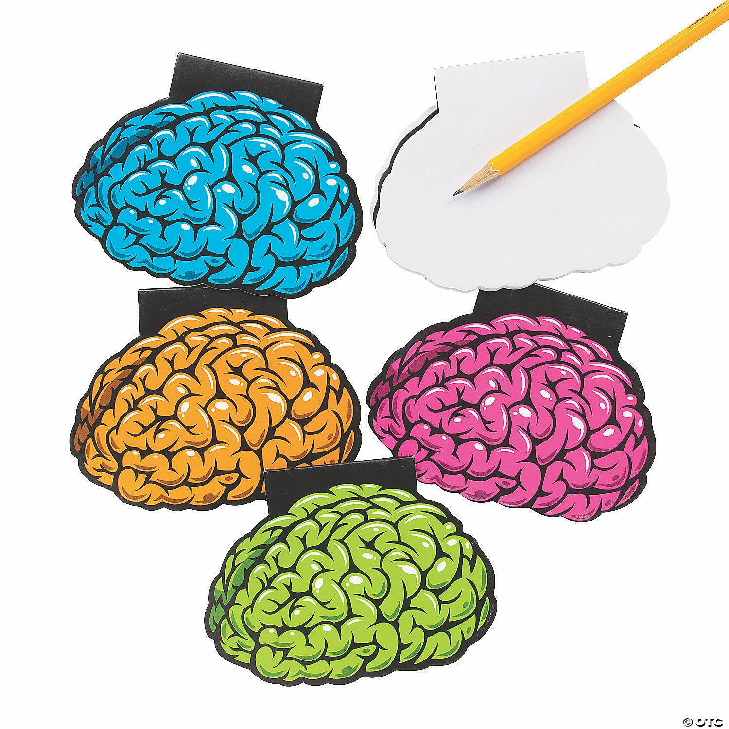 Notepads | 5″ x 3 3 4″ 25 pg. Brain-Shaped Multicolor Paper Notepads – 24 Pc.