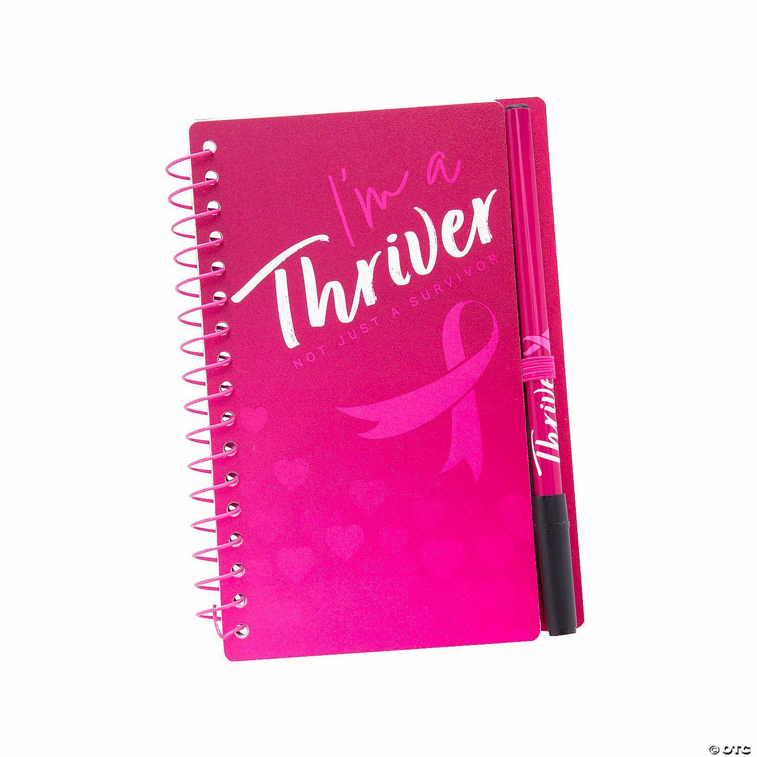 Notepads | Breast Cancer Thriver Spiral Notebooks with Pen – 12 Pc.