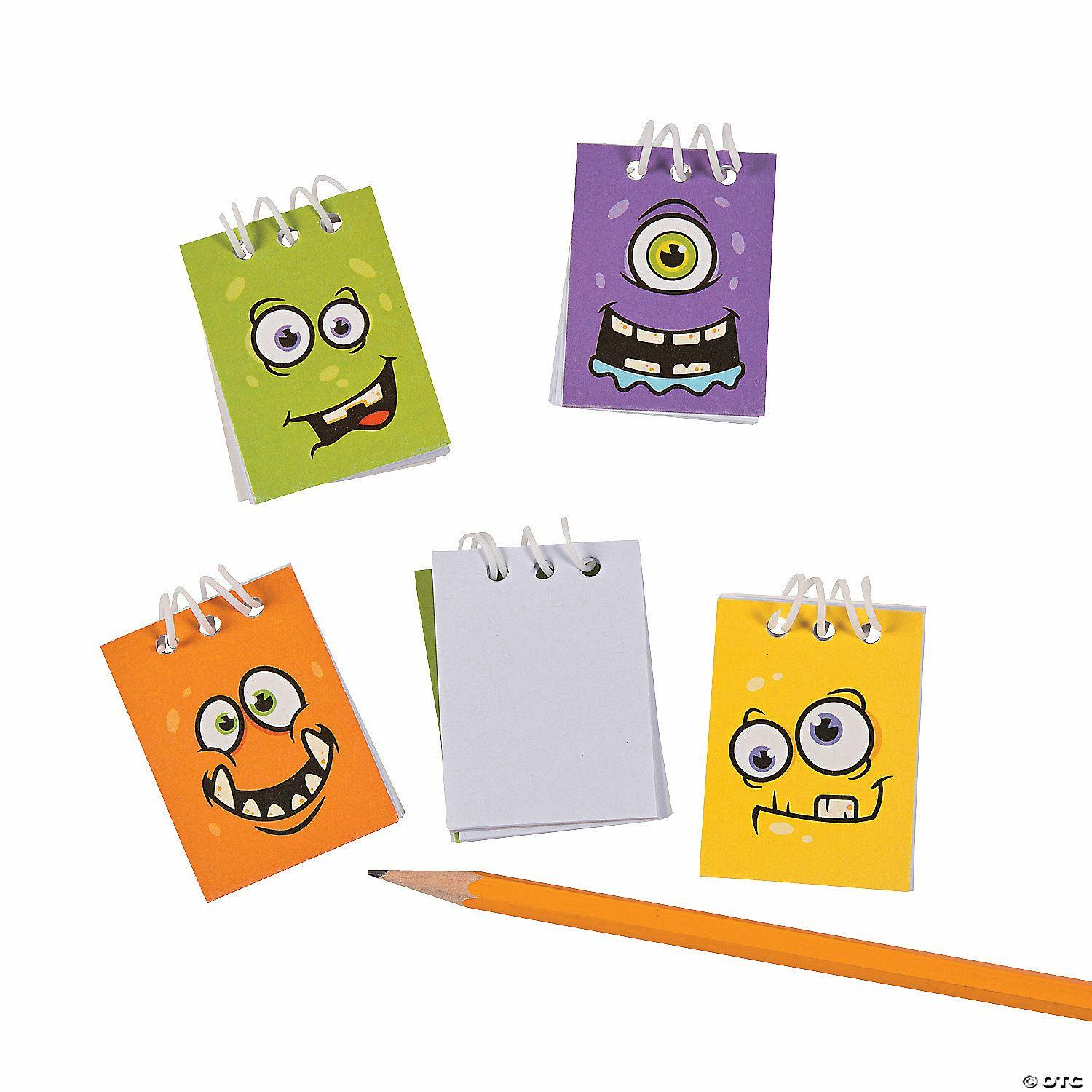 Notepads | Bulk 48 Pc. Monster Face Mini Spiral Notepads