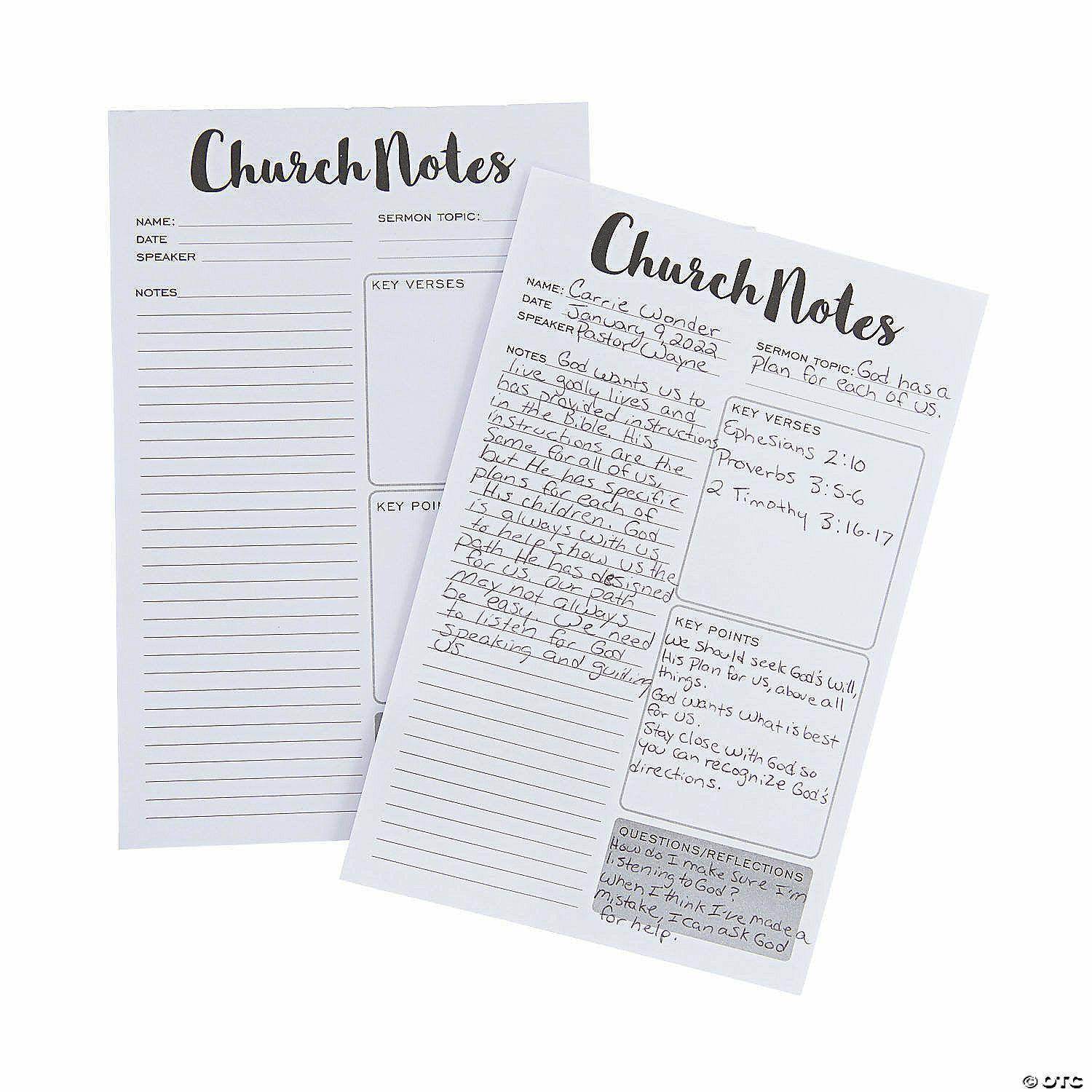 Notepads | Church Notes Tear Away Pads – 12 Pc.