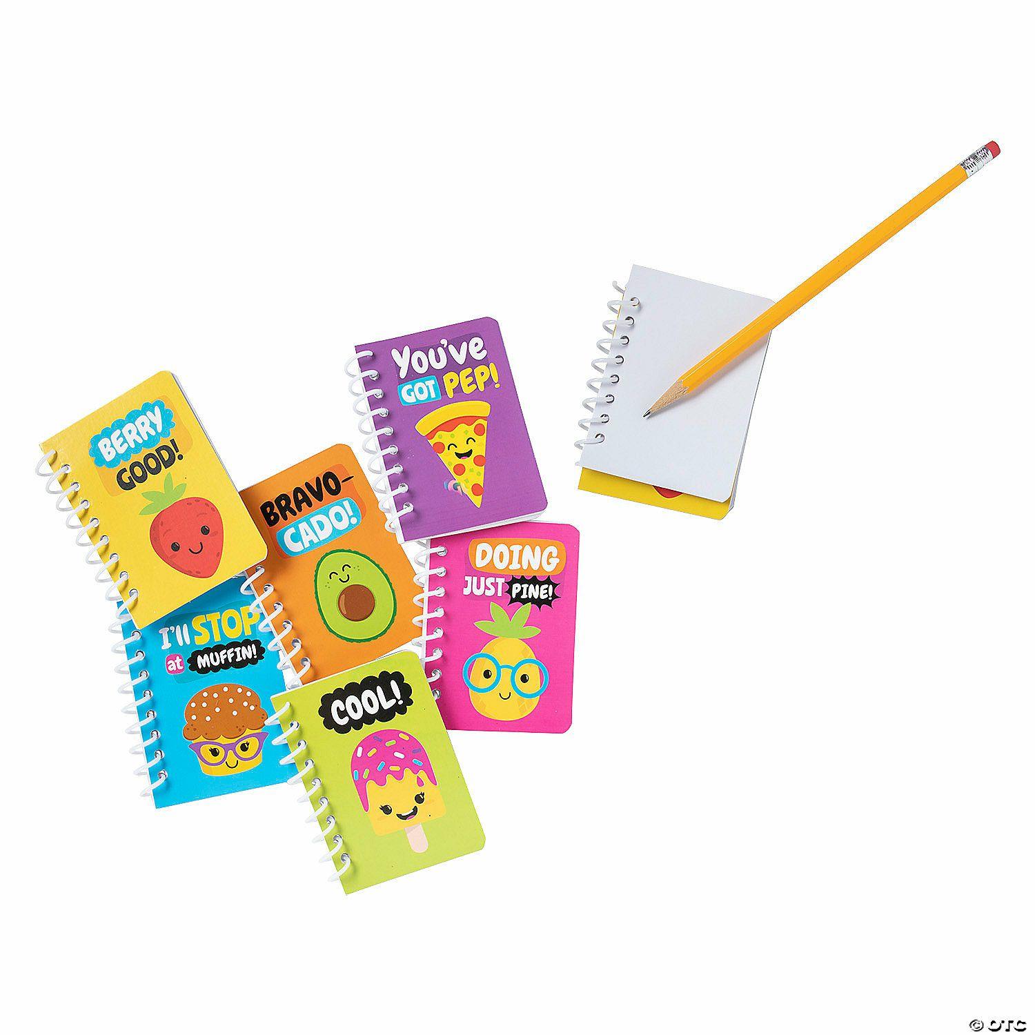 Notepads | Funtastic Food Friends Mini Spiral Notebooks – 24 Pc.