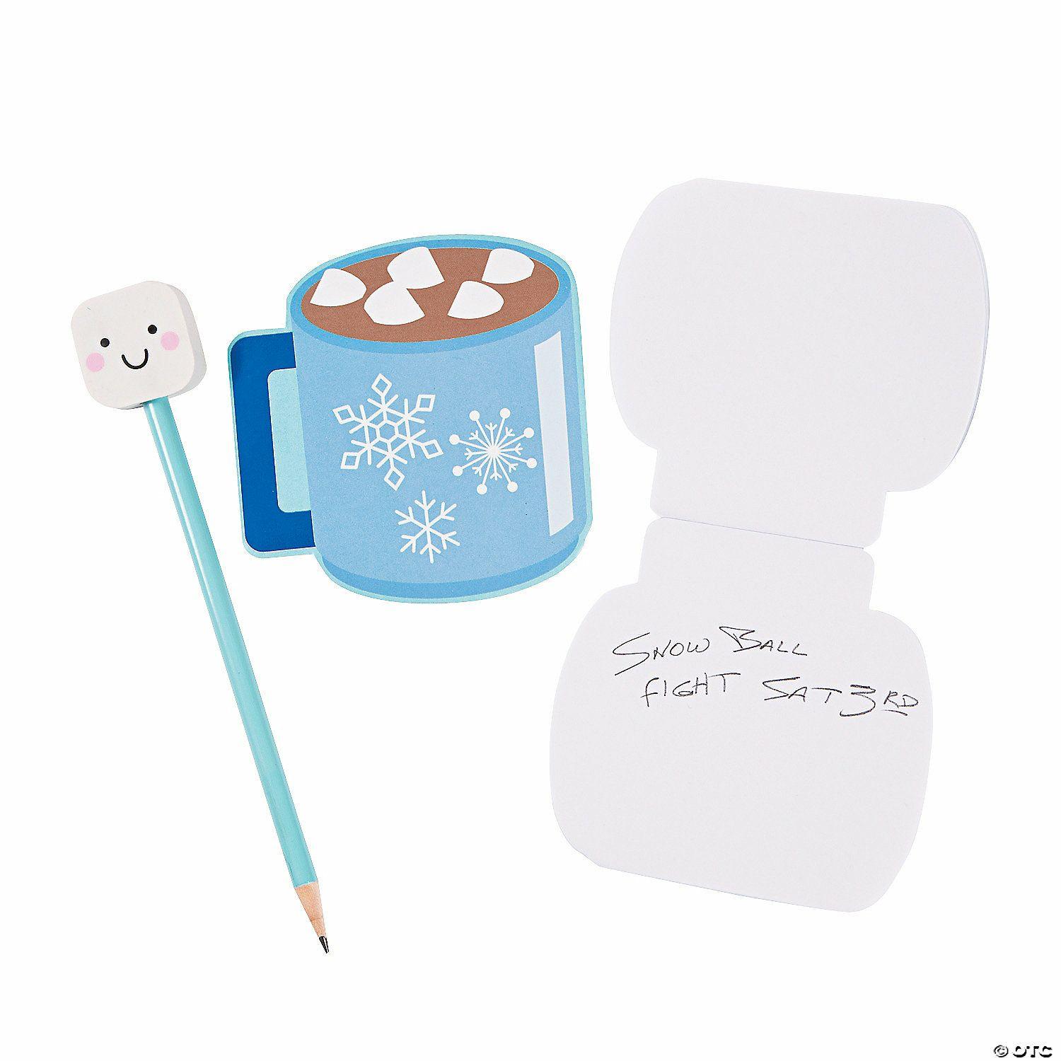 Notepads | Marshmallow & Hot Cocoa Notepads with Pencils – 12 Pc.