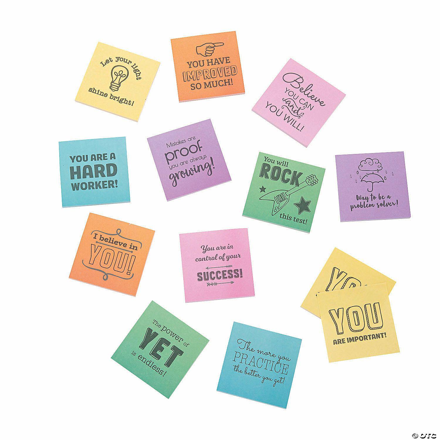 Notepads | Positive Mini Sticky Notes – 12 Pc.