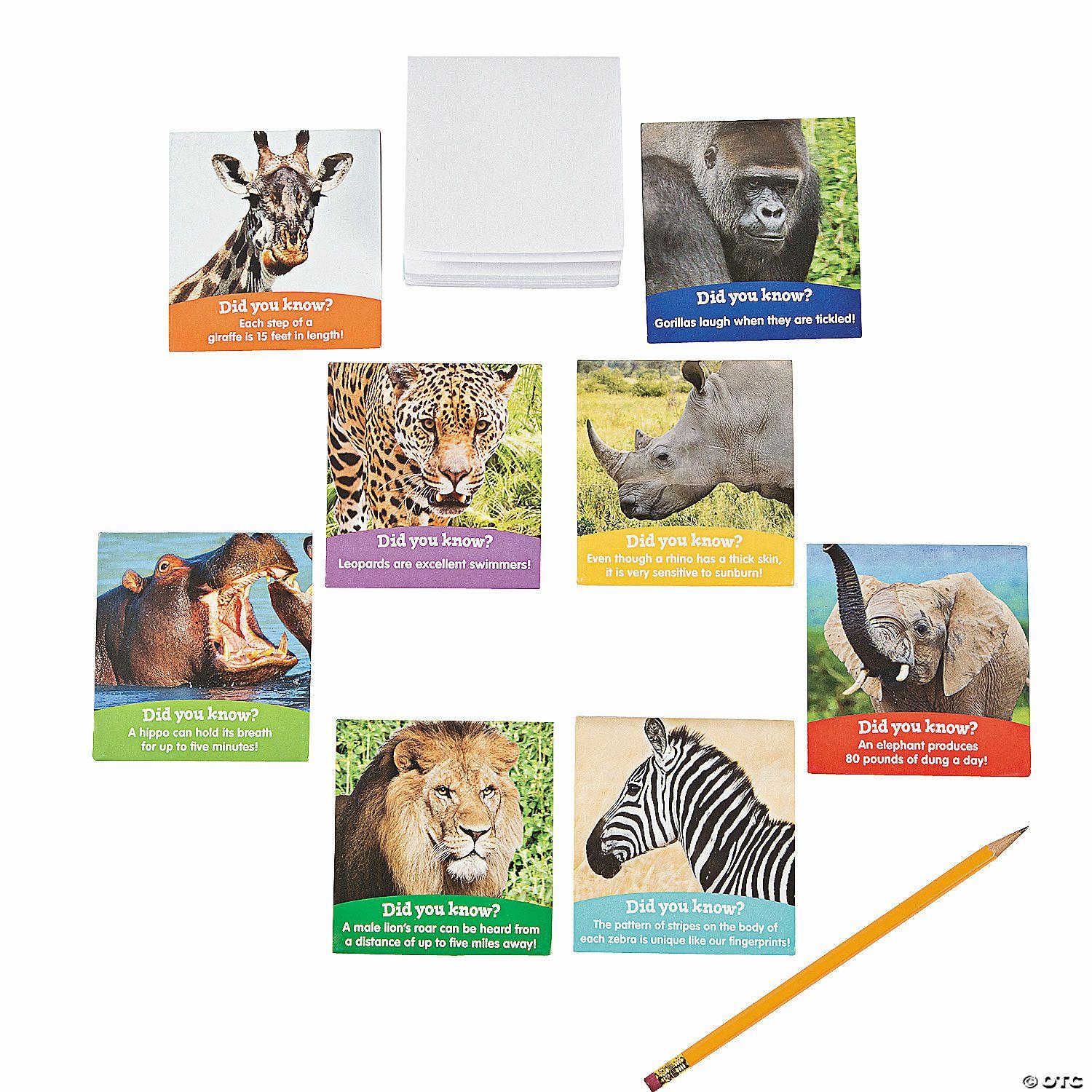 Notepads | Realistic Safari Animals Notepads – 24 Pc.