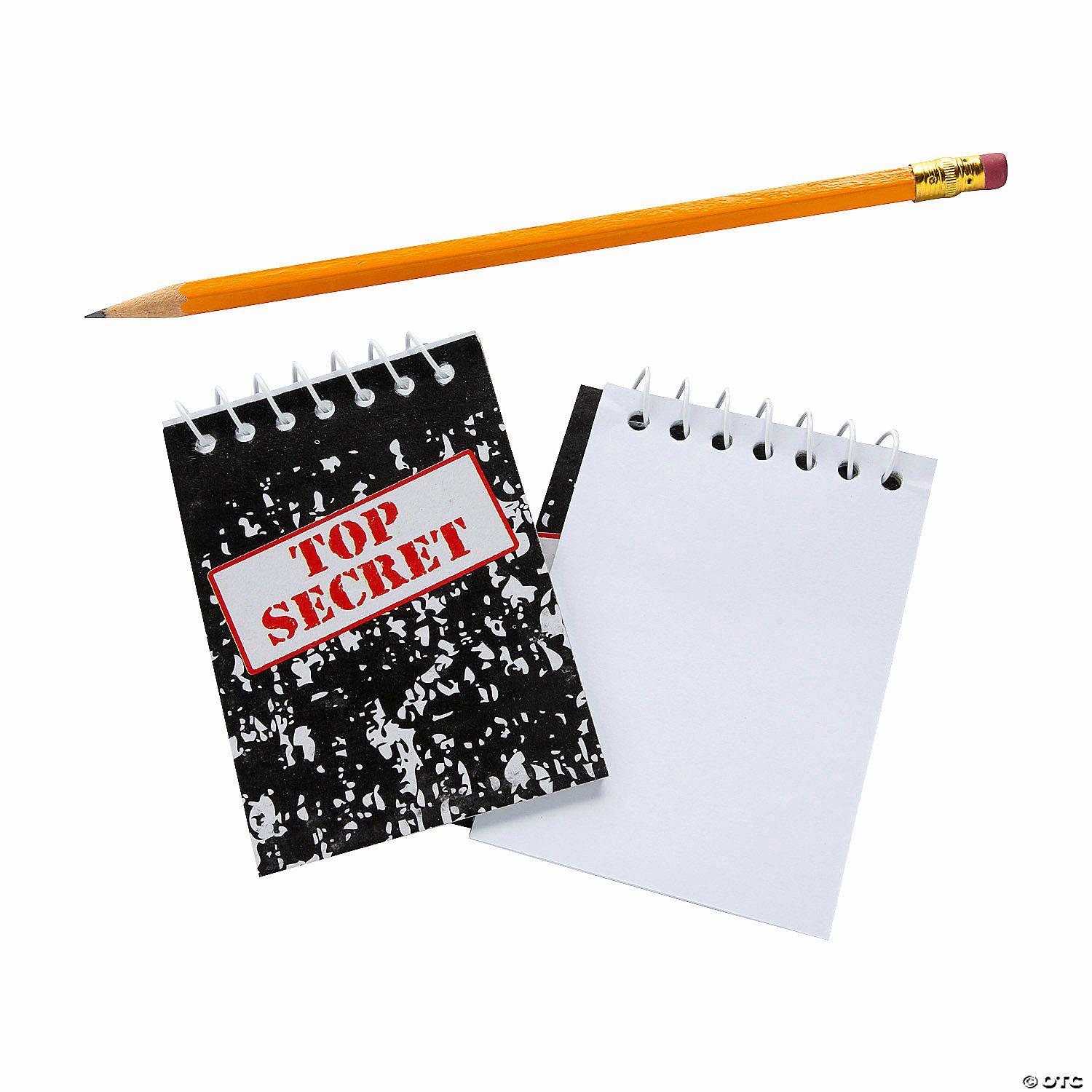 Notepads | Top Secret Spiral Notebooks – 24 Pc.