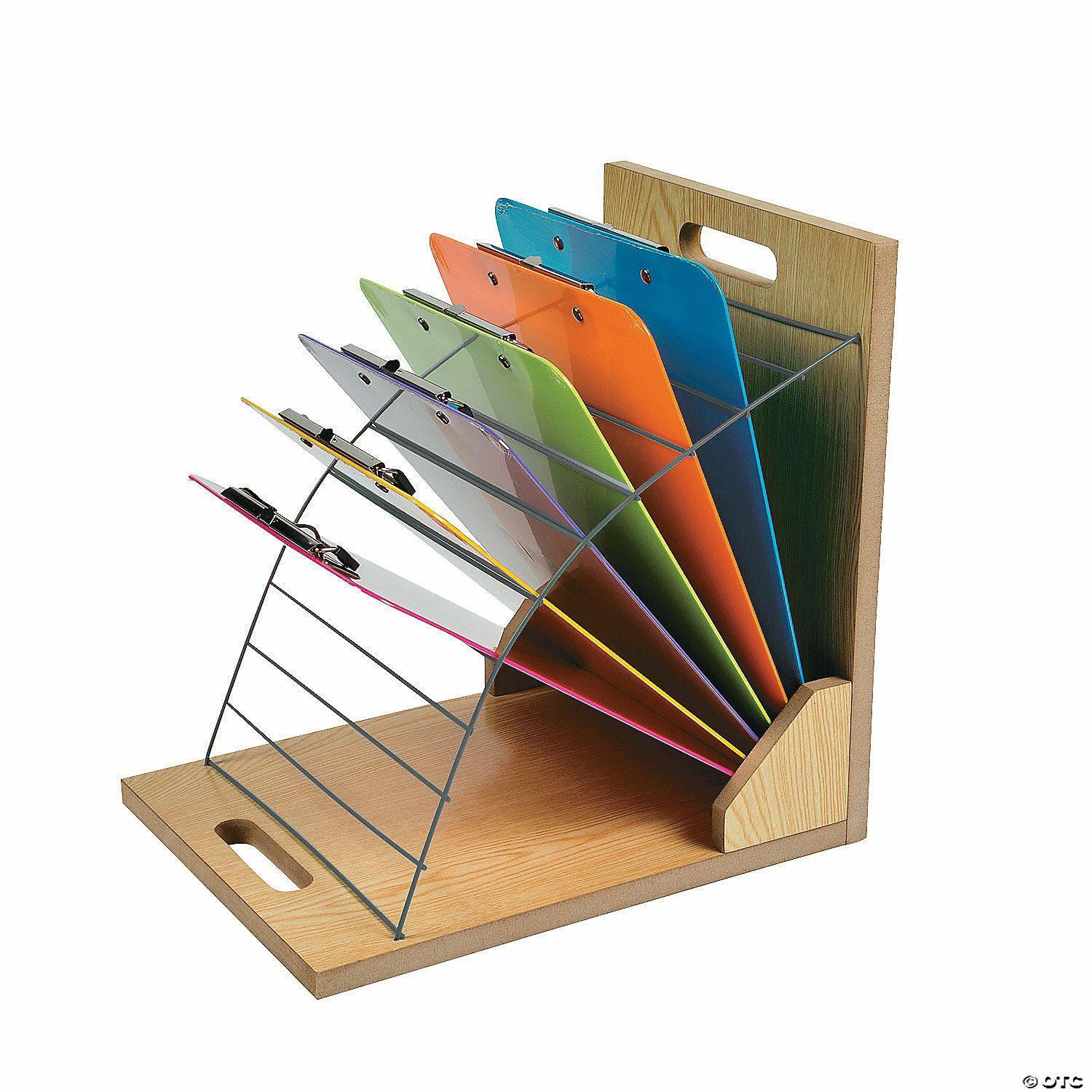 Office Supplies | 10″ x 13″ Clipboard Organizer Wood Classroom Storage Rack