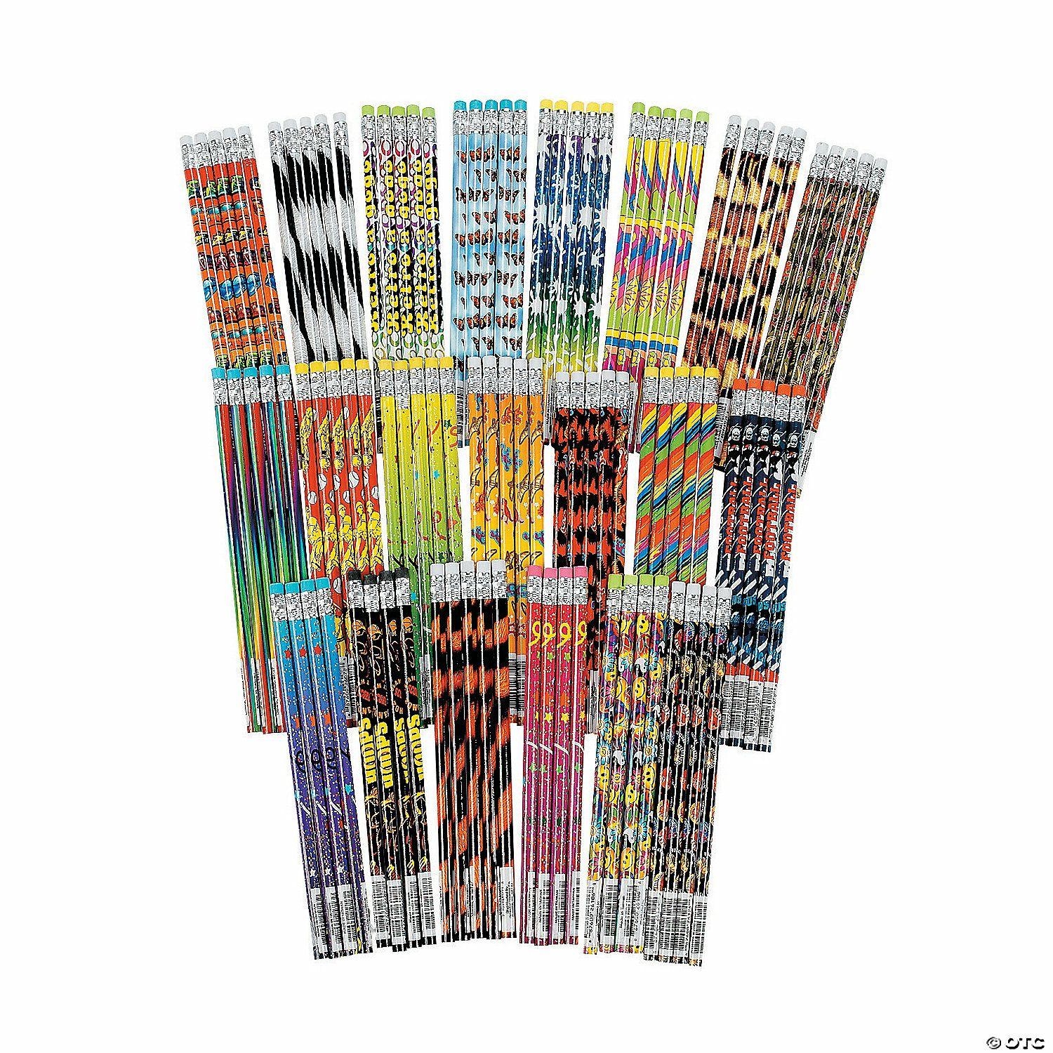 Office Supplies | 7 1/2″ Bulk 100 Pc. Deluxe Everyday Fun Wrapped Wood Pencil Assortment