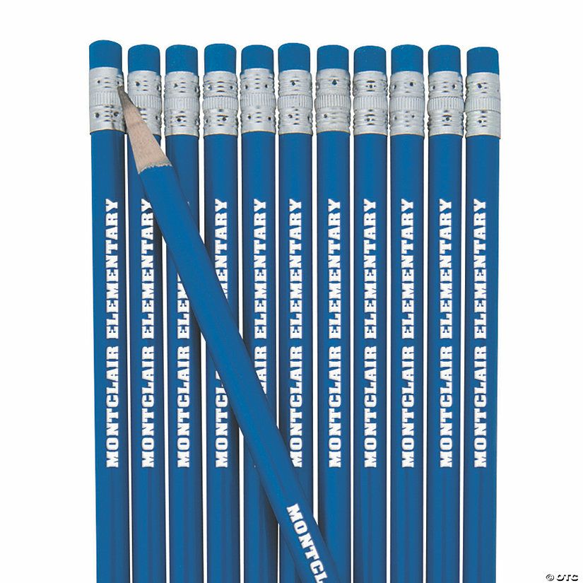 Office Supplies | 7 1/2″ Personalized Royal Blue Wood Pencils – 24 Pc.