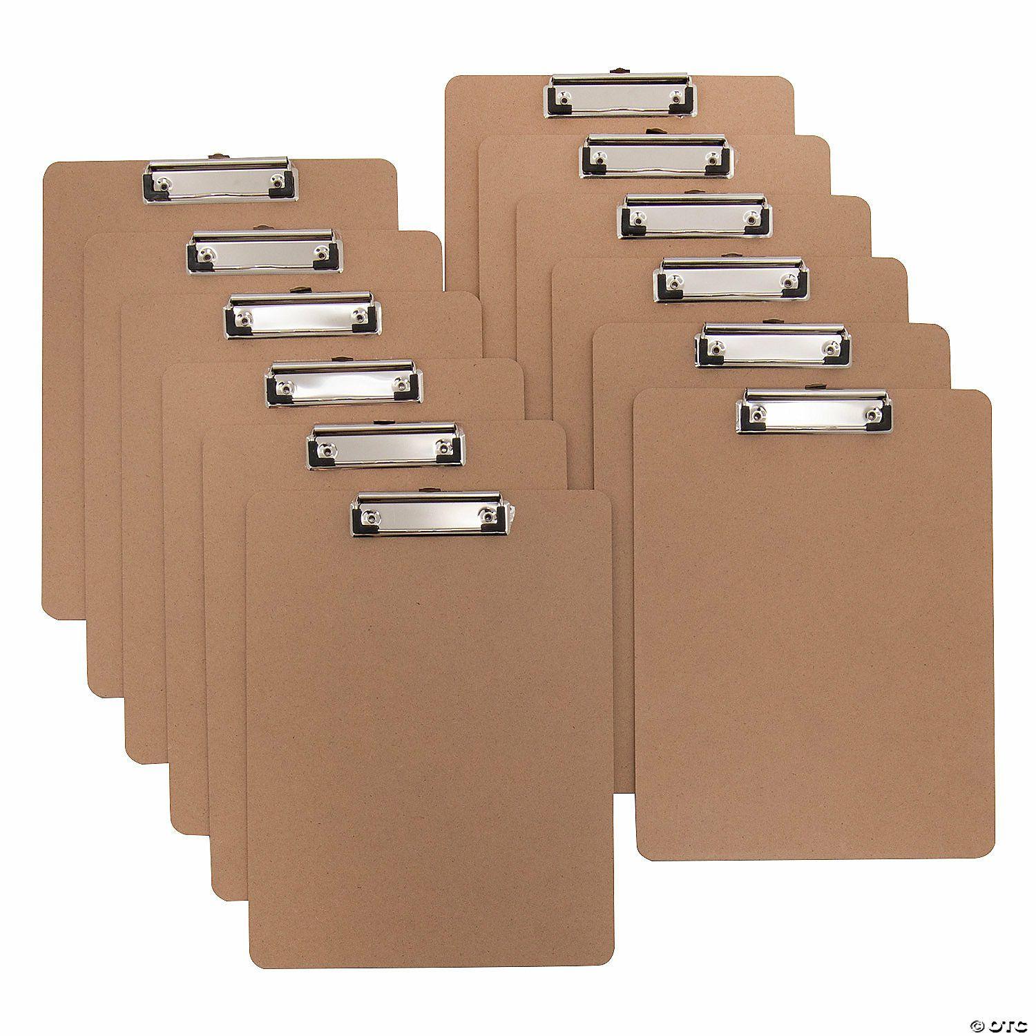 Office Supplies | Brown Wood Letter Size Clipboards – 12 Pc.